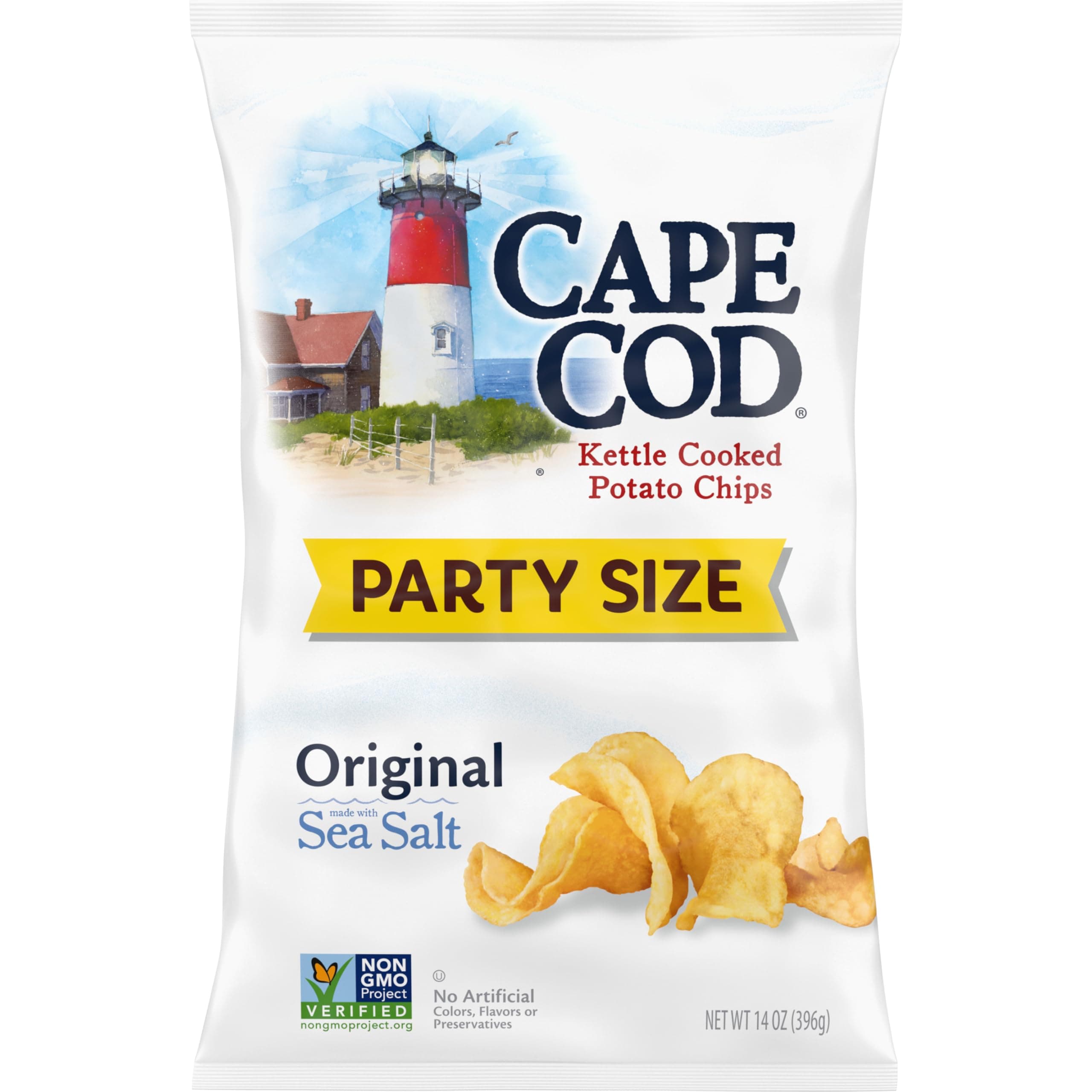 Cape Cod Potato Chips, Original Kettle Cooking, 14 Ounce Party Size