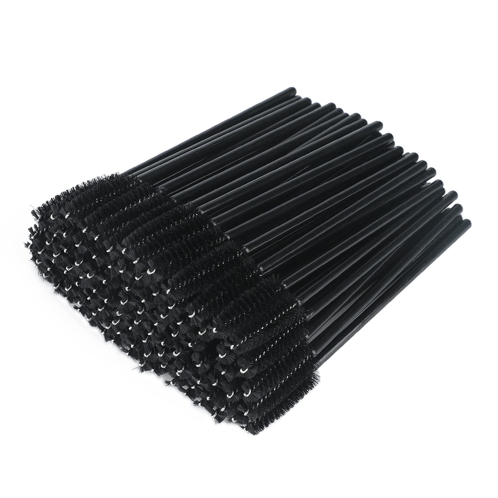G2PLUS 100 PCS Black Disposable Eyelash Brushes Spoolies: Mascara Wands Applicator for Eyelash Extensions