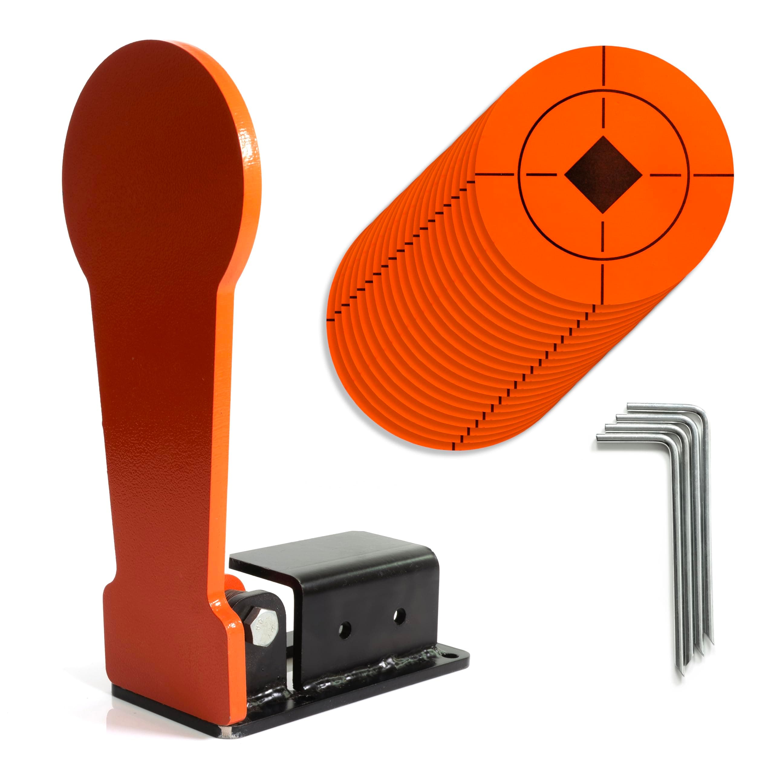 Rimcrow 12" Pop-Up Target; Classic 3/8" Thick Reactive Steel Popper Free Standing Metal Target; Auto Reset for Range Training- Complete with Target Stickers and Ground Stakes