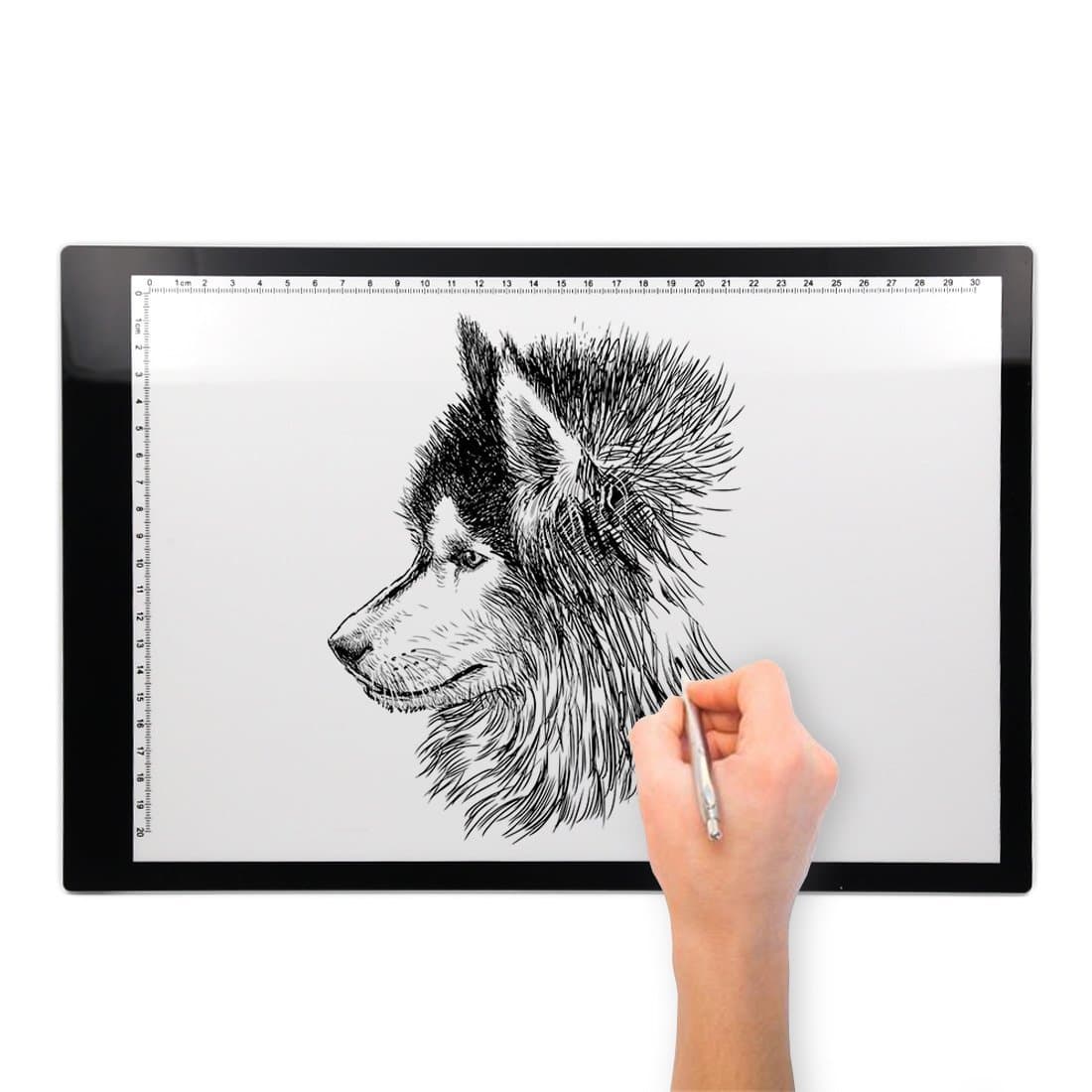 A4 LED Copy Board Tracing Light Box Tracing Light Board Stencil Light Drawing pad Box Board Table Plate/LEDesigns/Adjustable Brightness & Long USB Cable Variable Dimmer/Tattoo Sketch Art Crafts
