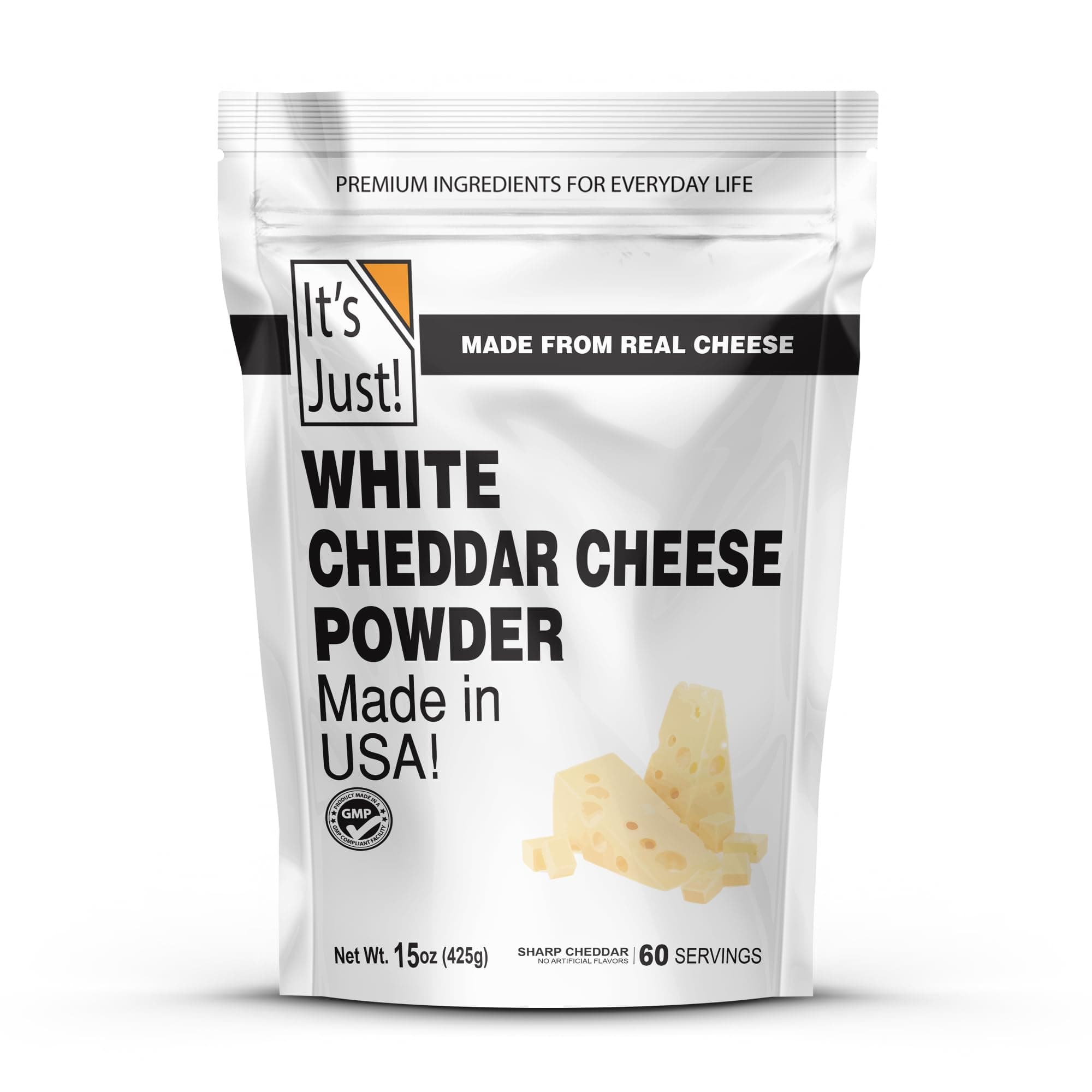 It's Just! - White Cheddar Cheese Powder, Traditional Sharp Flavor, Made in USA, 15oz