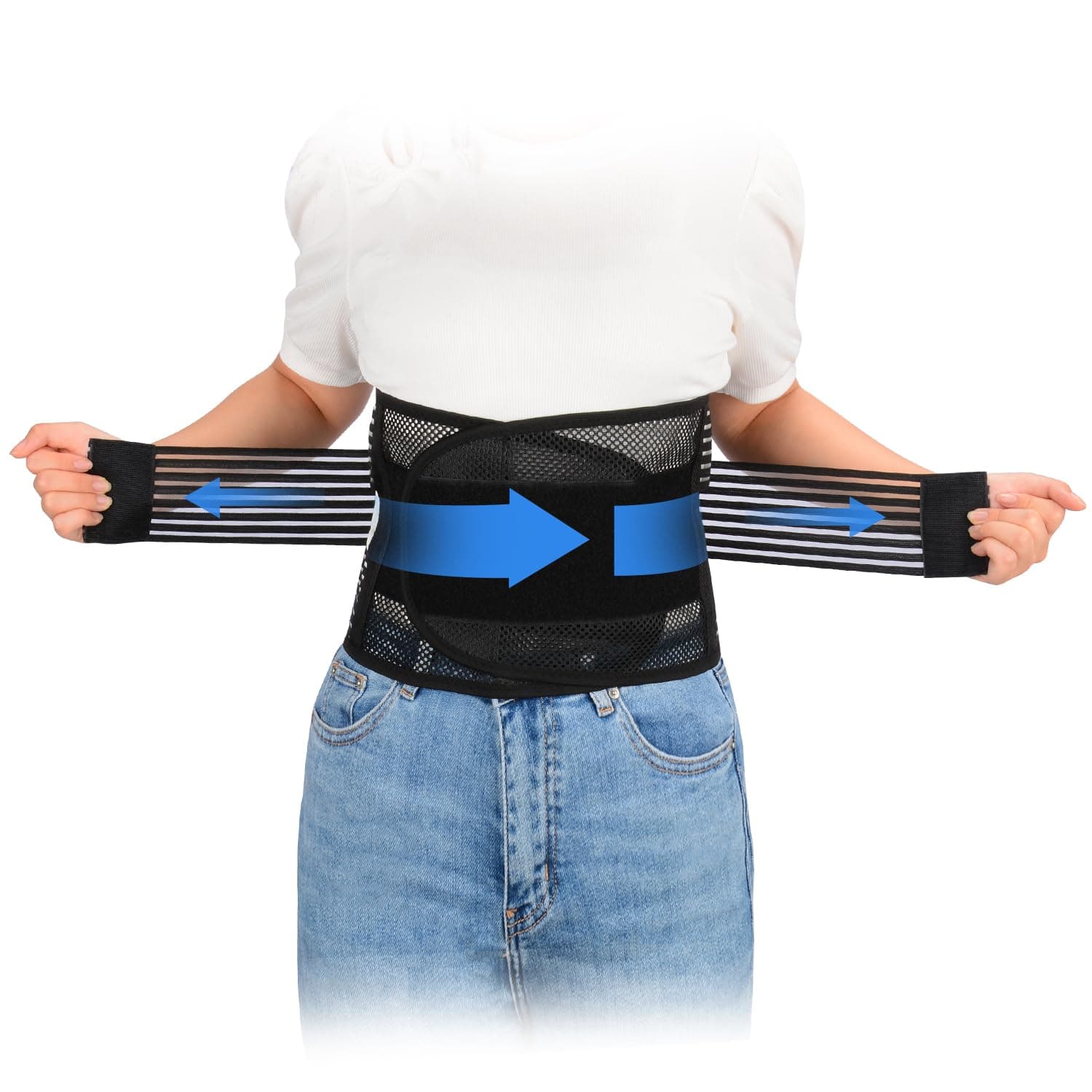 – Lower Back Support Belt, Light Weight Breathable Mesh Lumbar Brace for Pain Relief and Injury Prevention, Adjustable Back Brace for Men Women, Herniated Disc, Sciatica, Scoliosis
