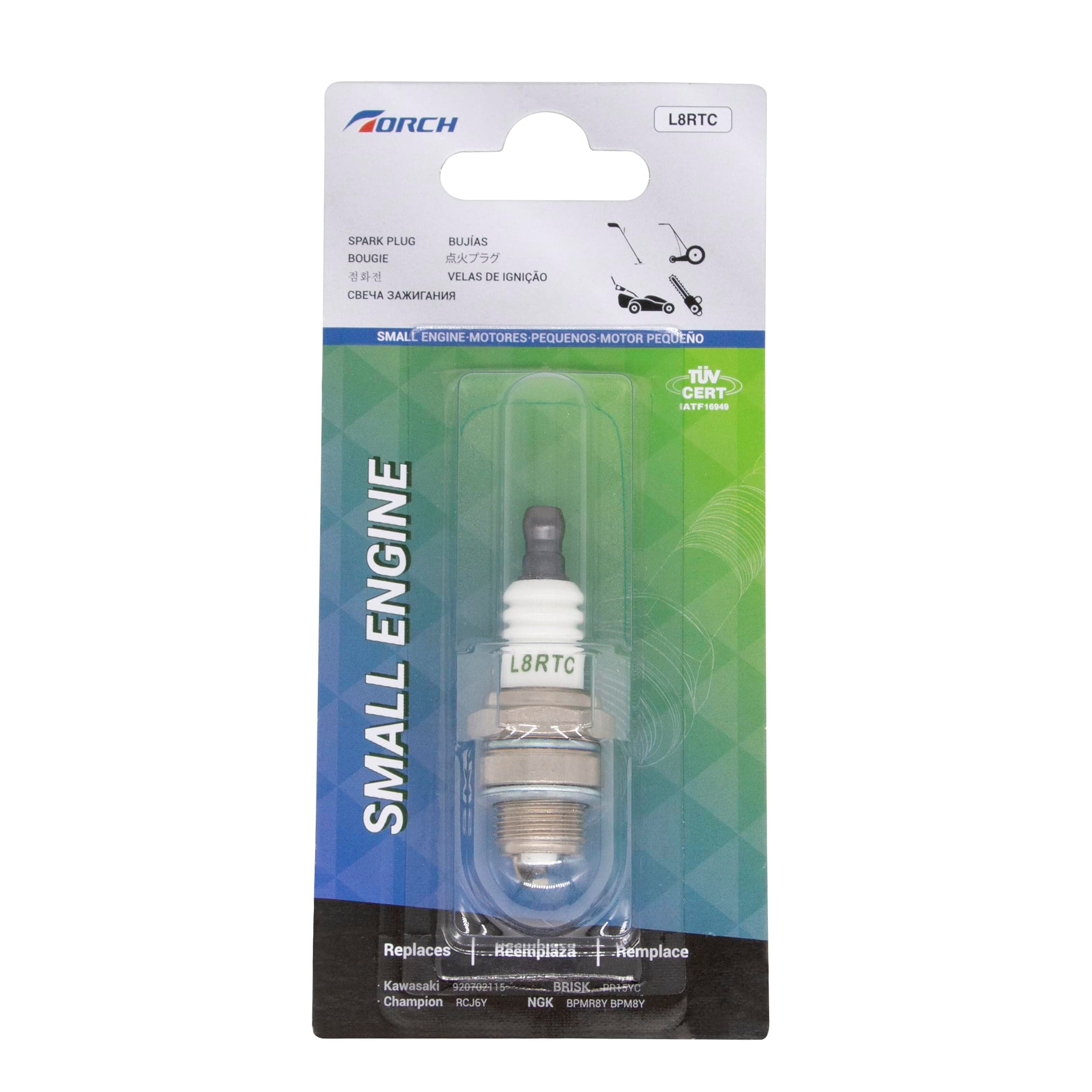 TORCH L8RTC Spark Plug Replace for N GK BPMR8Y BPM8Y Spark Plug, for Cham pion RCJ6Y, for Kawa-saki 920702115, OEM