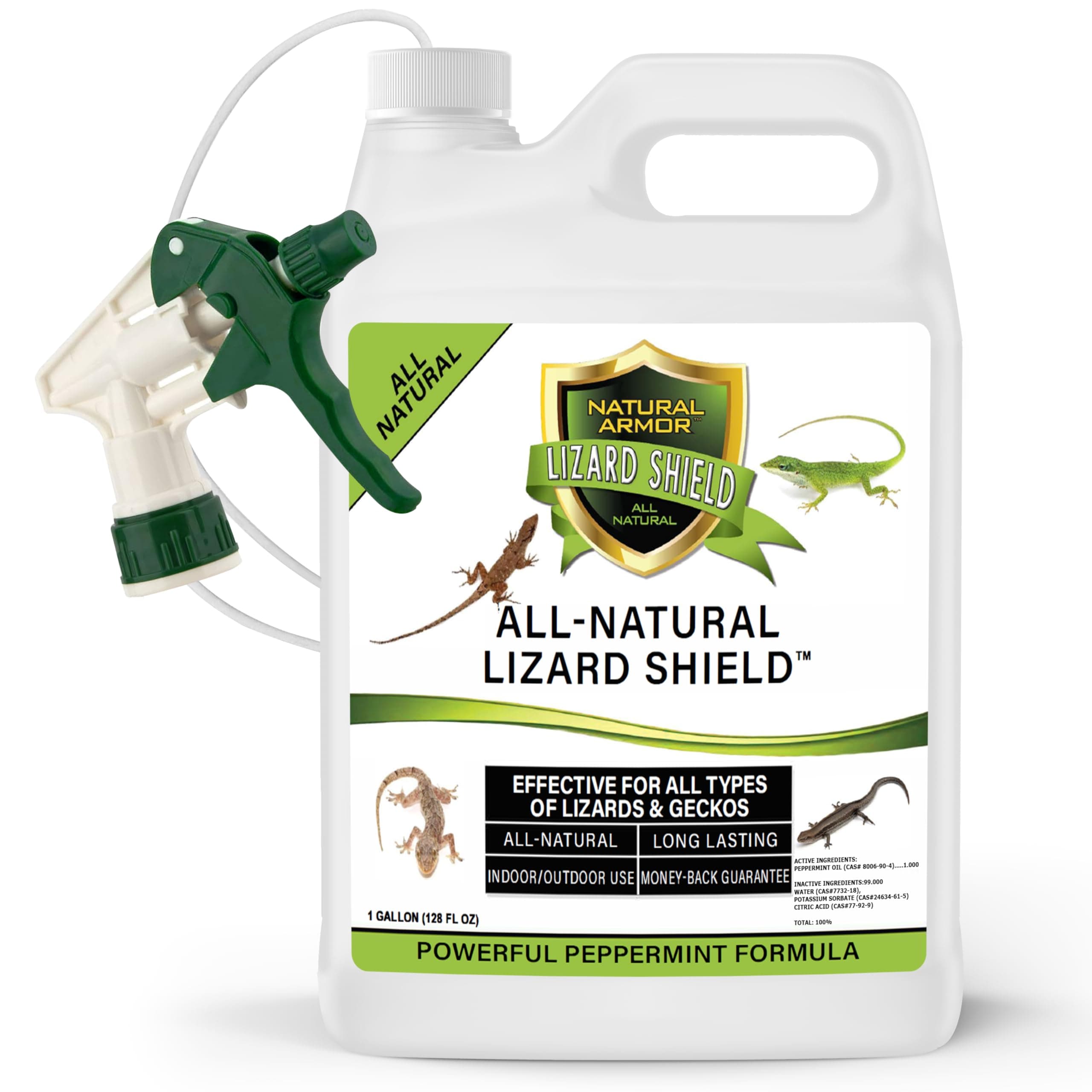 Lizard & Gecko Repellent Spray - Powerful Peppermint Formulation Repels All Types of Lizards & Geckos and Works Better Than Ultrasonic Gimmicks – 128 fl oz - Gallon Ready to Use