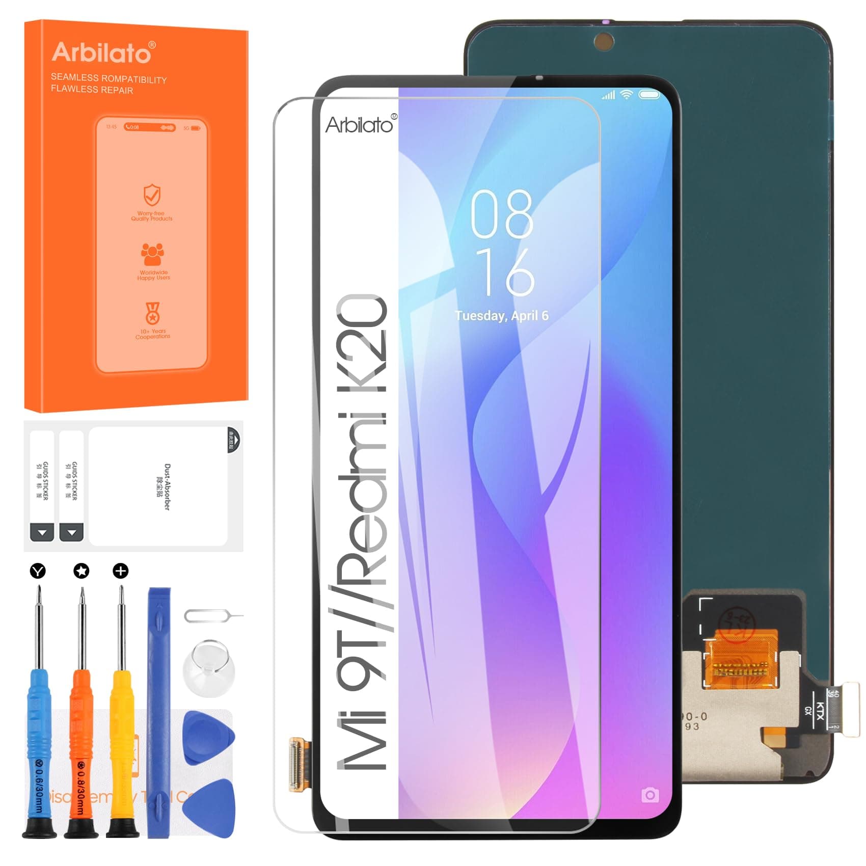 OLED Screen for Xiaomi Mi 9T Screen Replacement for Xiaomi Mi 9T Pro LCD Screen for Redmi K20 Touch Display Digitizer Assembly for Redmi K20 Pro Repair Parts(with Figerprint Function)