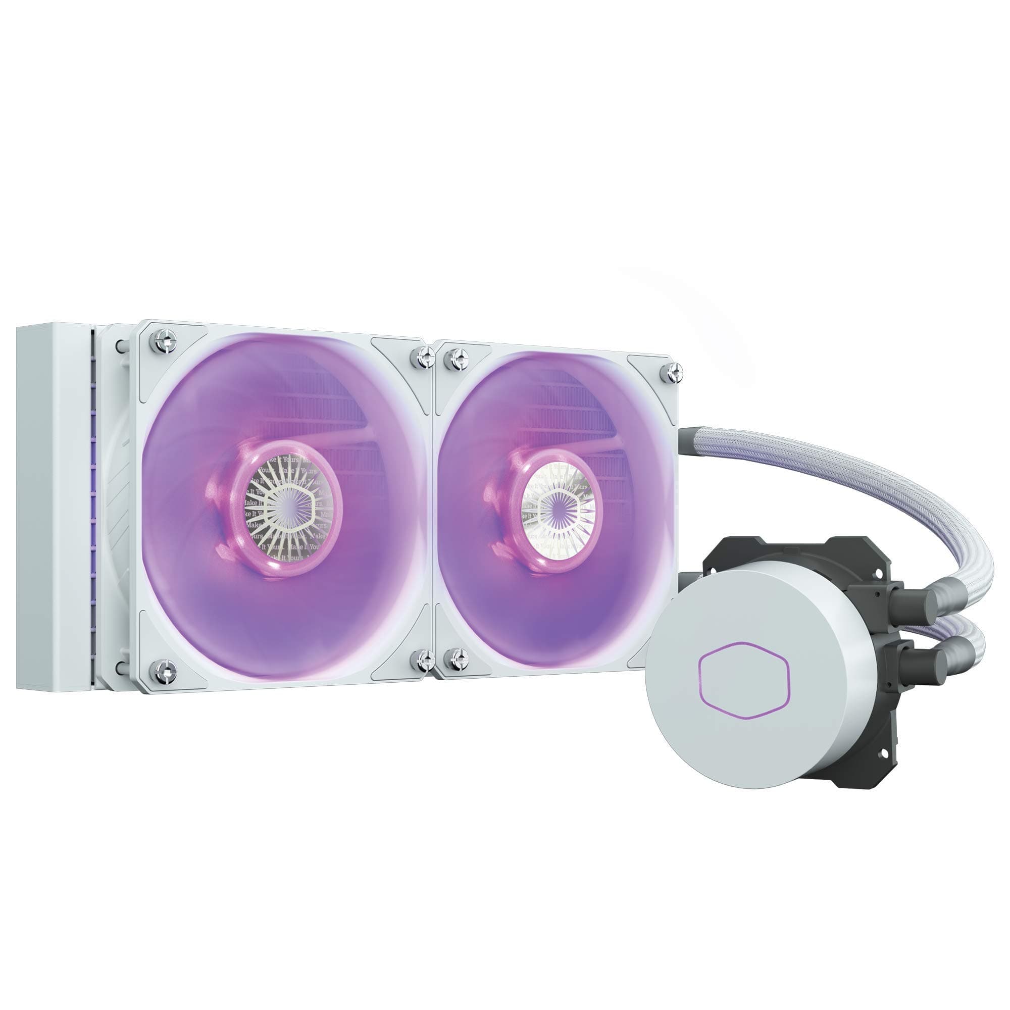 CoolerMaster MasterLiquid ML240L RGB V2 White, Close-Loop AIO CPU Liquid Cooler, 3rd Gen Dual Chamber Pump, 240 Rad, SickleFlow 120mm PWM, RGB Lighting for AMD Ryzen AM5/AM4/Intel LGA1700*/1200/115X