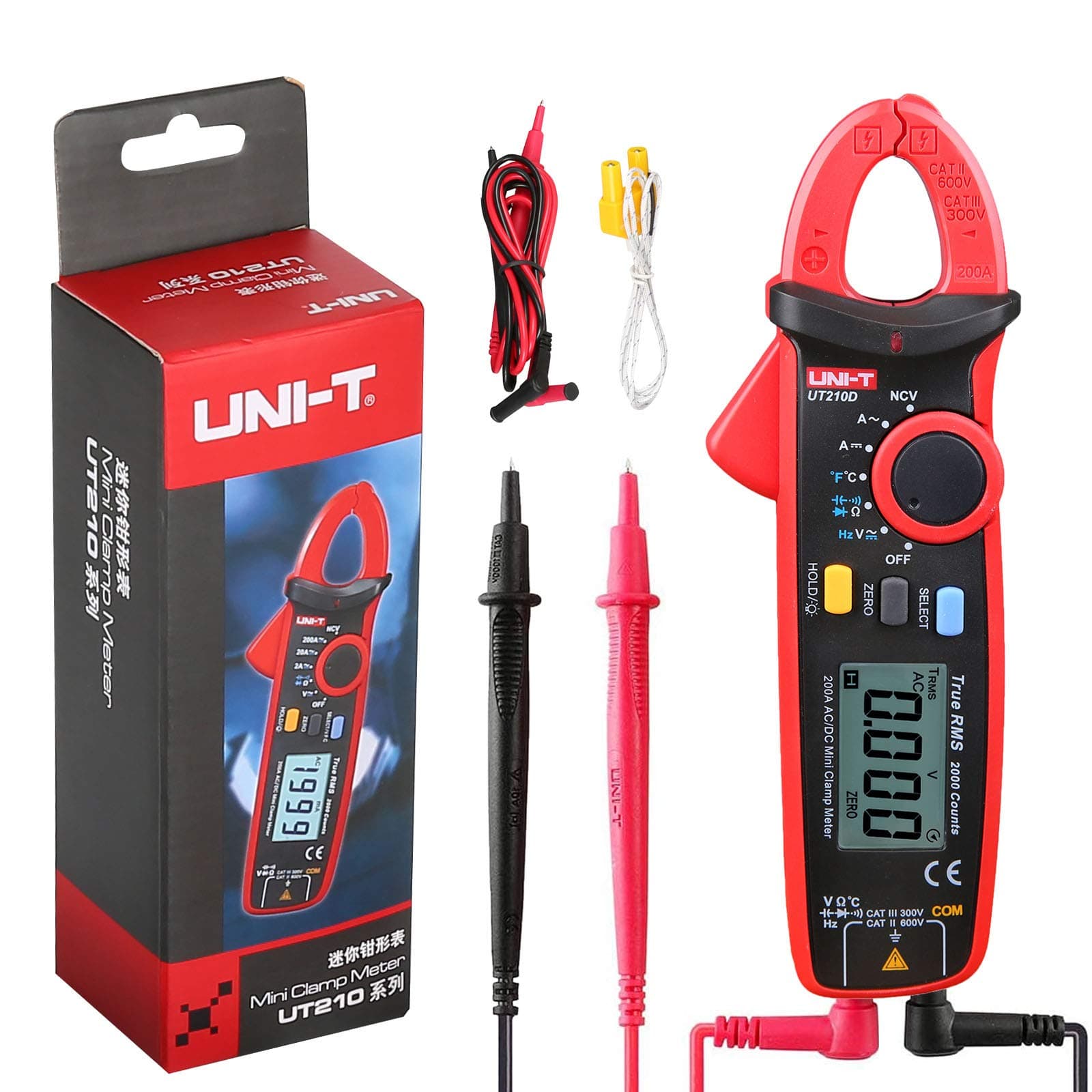 UT210D Digital AC/DC Current Voltage Resistance Capacitance Clamp Meter