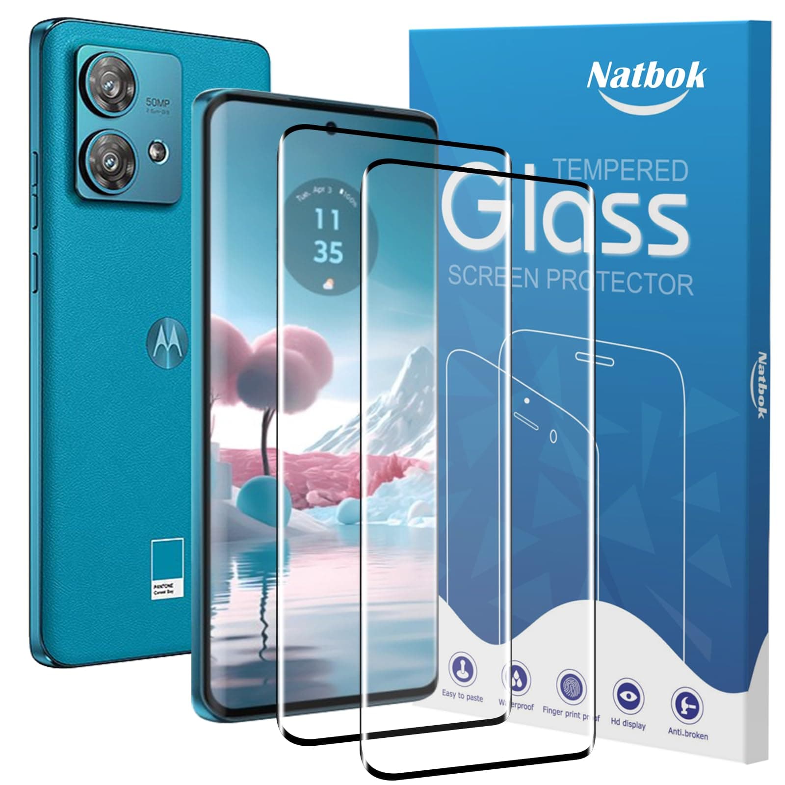 2 Pack 3D Compatible with Moto Edge 40 Neo/Edge 40 Screen Protector,3D Full Coverage 9H Tempered Glass Film,HD Clear Scratch Resistant,Bubble-Free for Moto Edge 40 Neo/Edge 40 Screen Protector