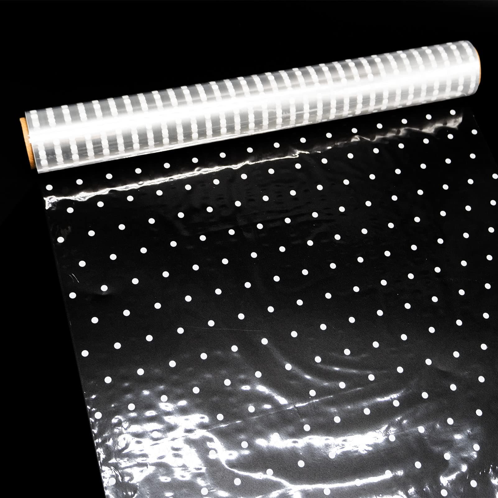 White Dot Cellophane Wrap, 30meter x 40cm White Dot Cellophane Roll Florist Wrapping Cellophane for Gift Fruit Flower Bouquet Craft Basket Supplies