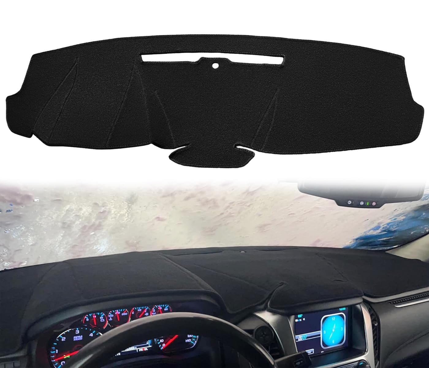 Yiz Dashboard Mat Dash Cover Custom Fit for 2015-2020 Chevy Chevrolet Tahoe Suburban/GMC Yukon Without Forward Collision Alert, Without Head Up Display (Black) J133