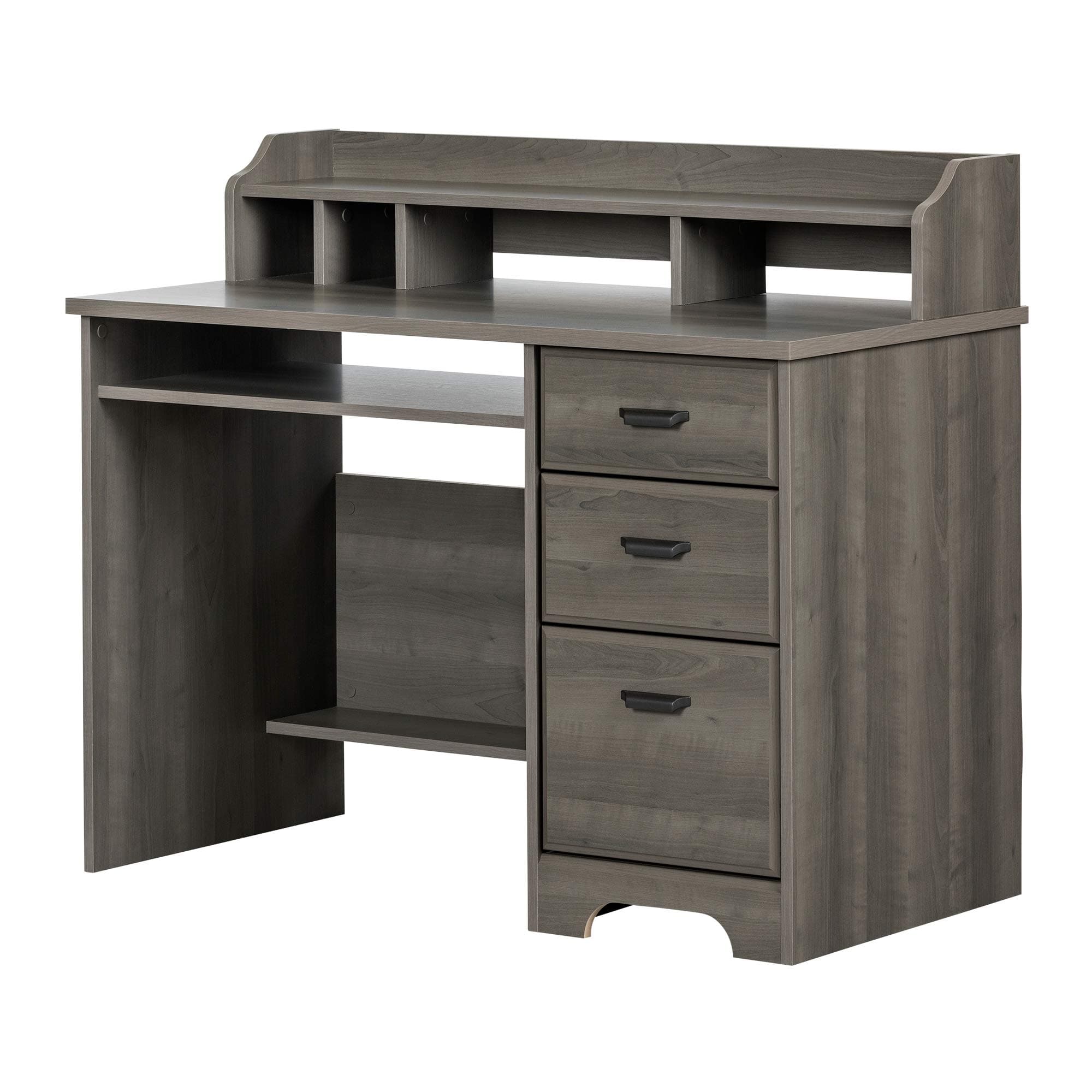 South Shore Versa Computer Desk with Hutch, Gray Maple