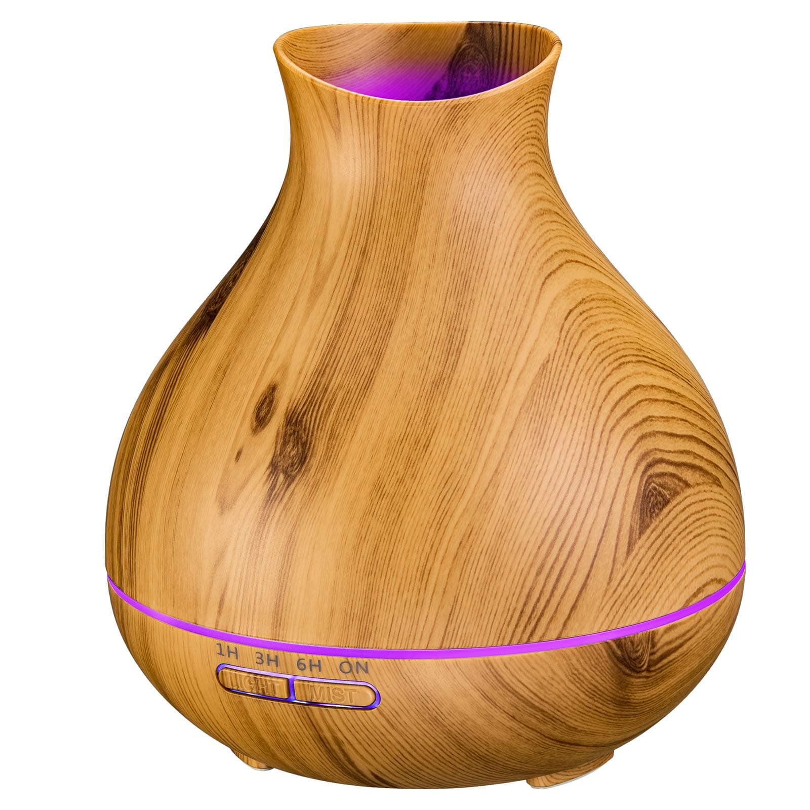 BZseed Aromatherapy Essential Oil Diffuser 550ml 12 Hours Wood Grain Aroma Diffuser with Timer Cool Mist Humidifier for Large Room, Home, Baby Bedroom, Waterless Auto Shut-off, 7 Color Lights Changing
