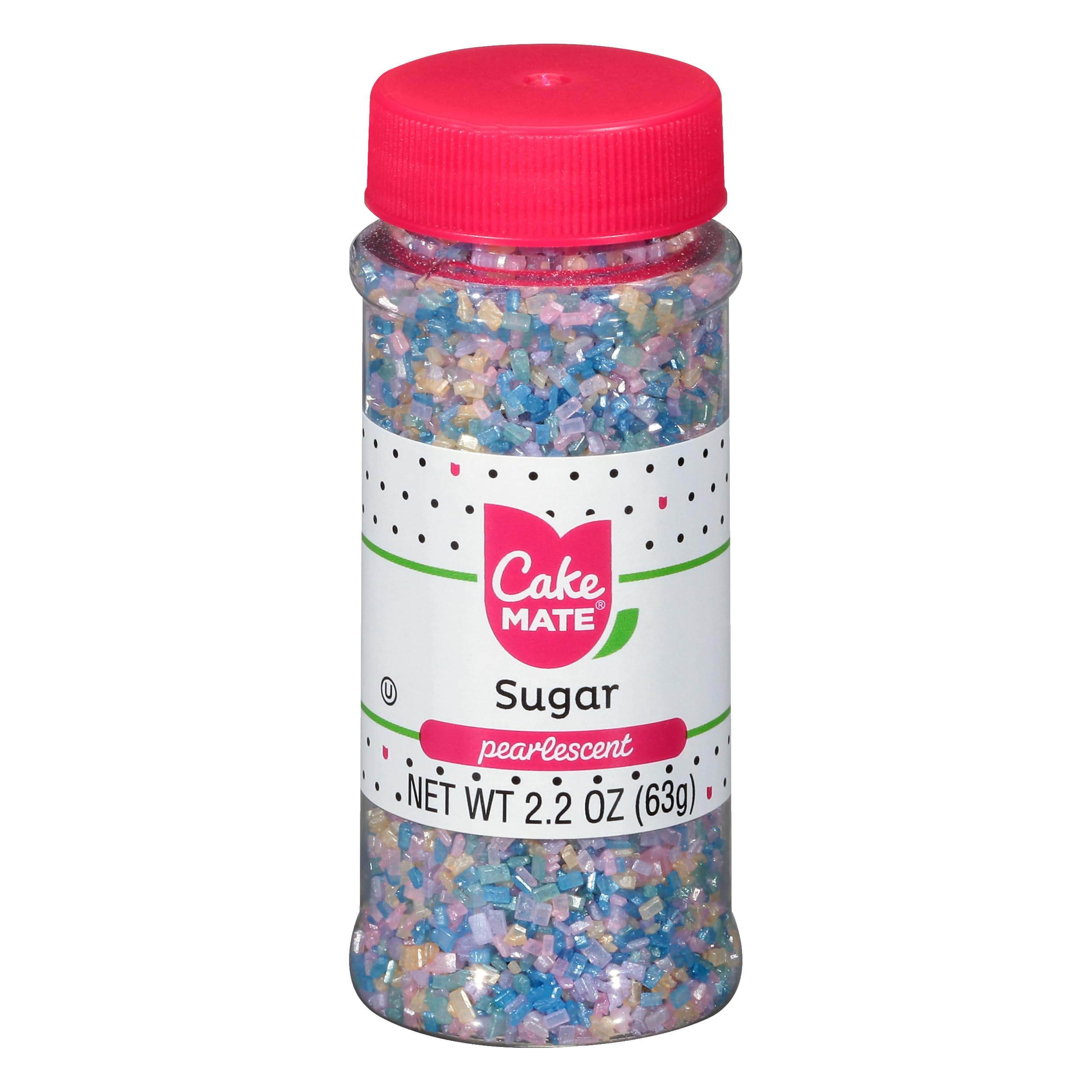 Cake Mate Pearlescent Sugar Crystals, 2.2 oz - Sparkling Decorating Sugar for Cakes, Cookies & Cupcakes