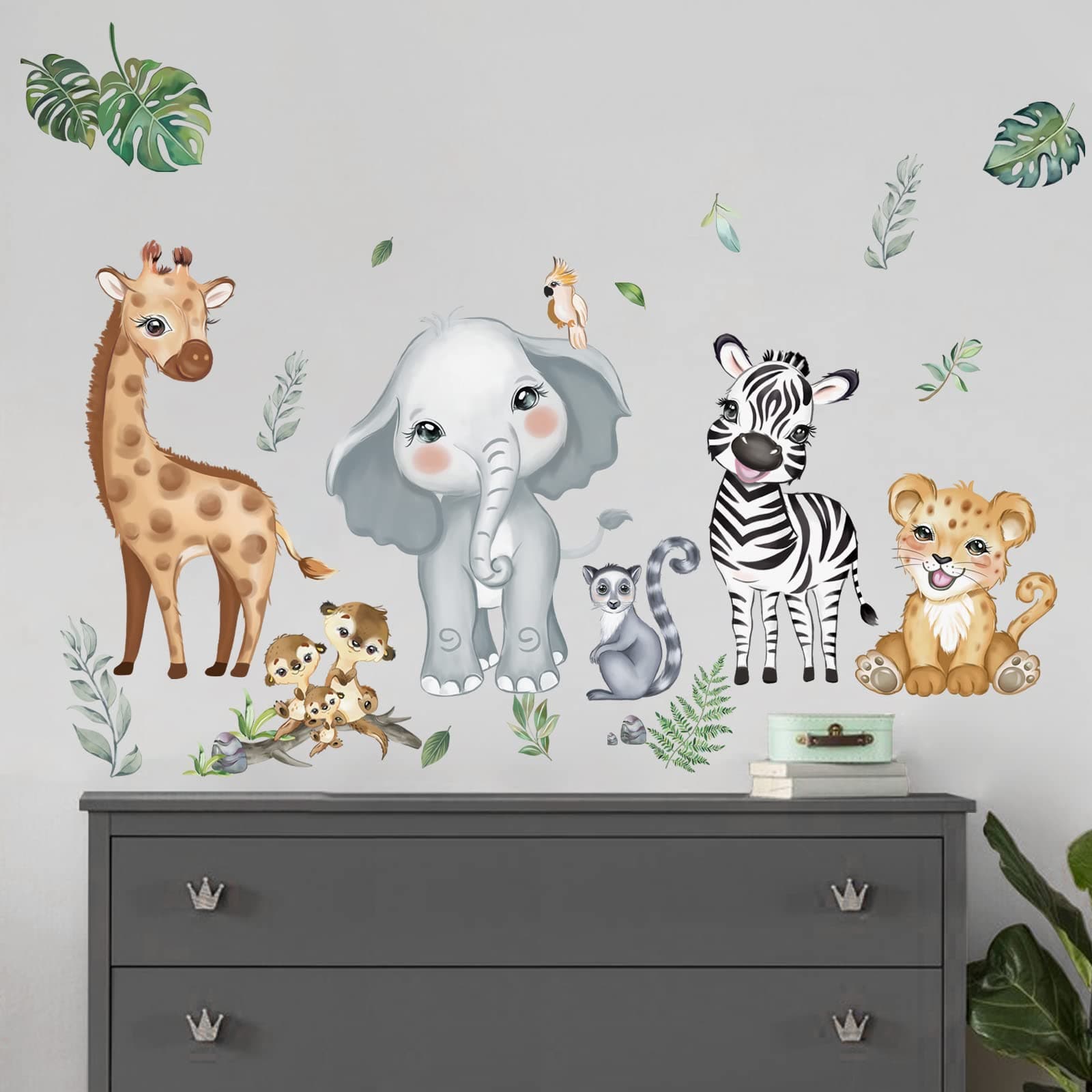 Jungle Animals Wall Decals Elephant Giraffe