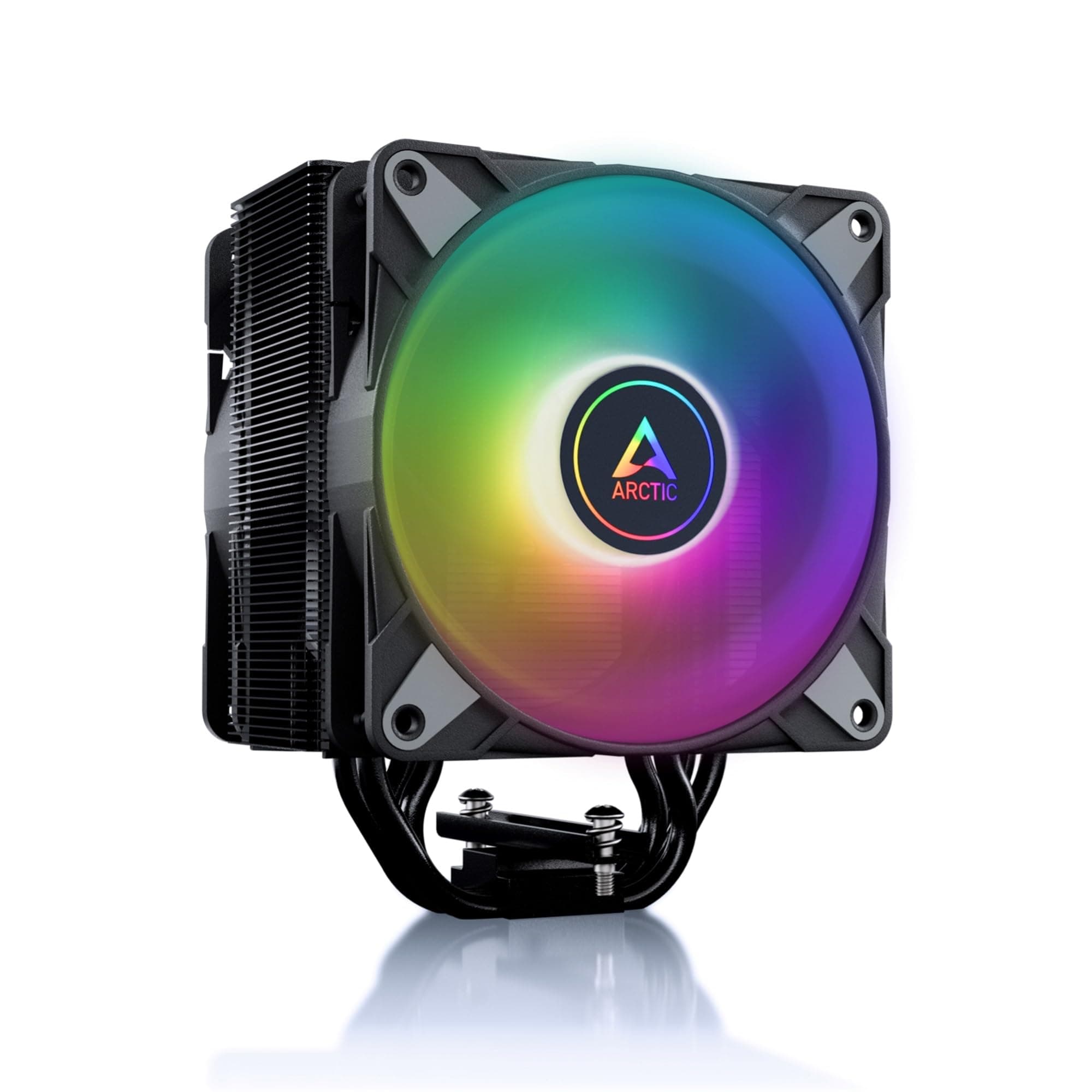 Freezer 36 A-RGB- Single-tower CPU cooler with push-pull, two pressure-optimised 120 mm P fans and ARGB lighting, fluid dynamic bearing, 200-2000 rpm, 4 heatpipes, incl. MX-6- Black