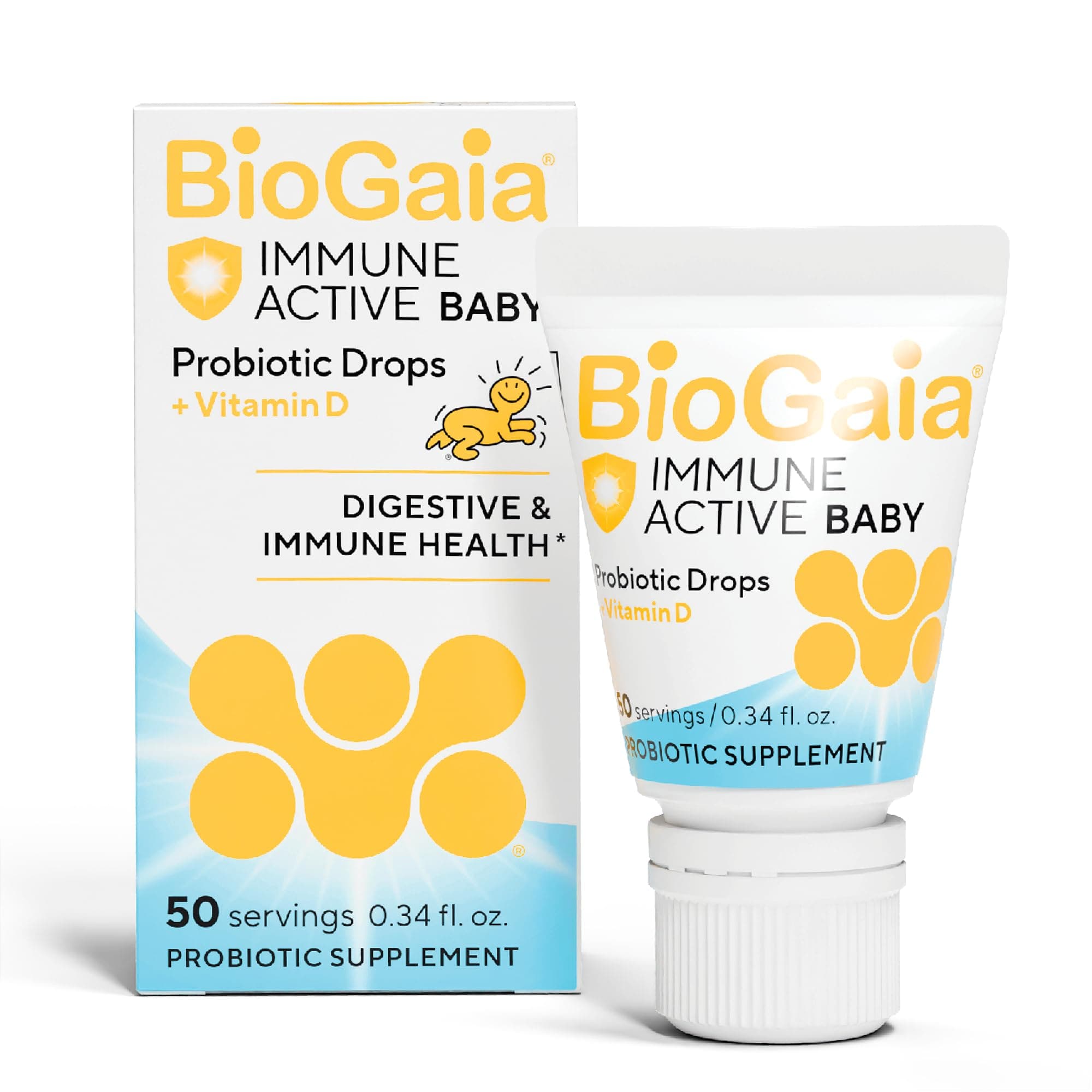 Protectis Immune Active Baby | Probiotic + Vitamin D | Promotes The Development of Healthy Immune & Digestive Systems in Babies & Infants | 50 Day Supply