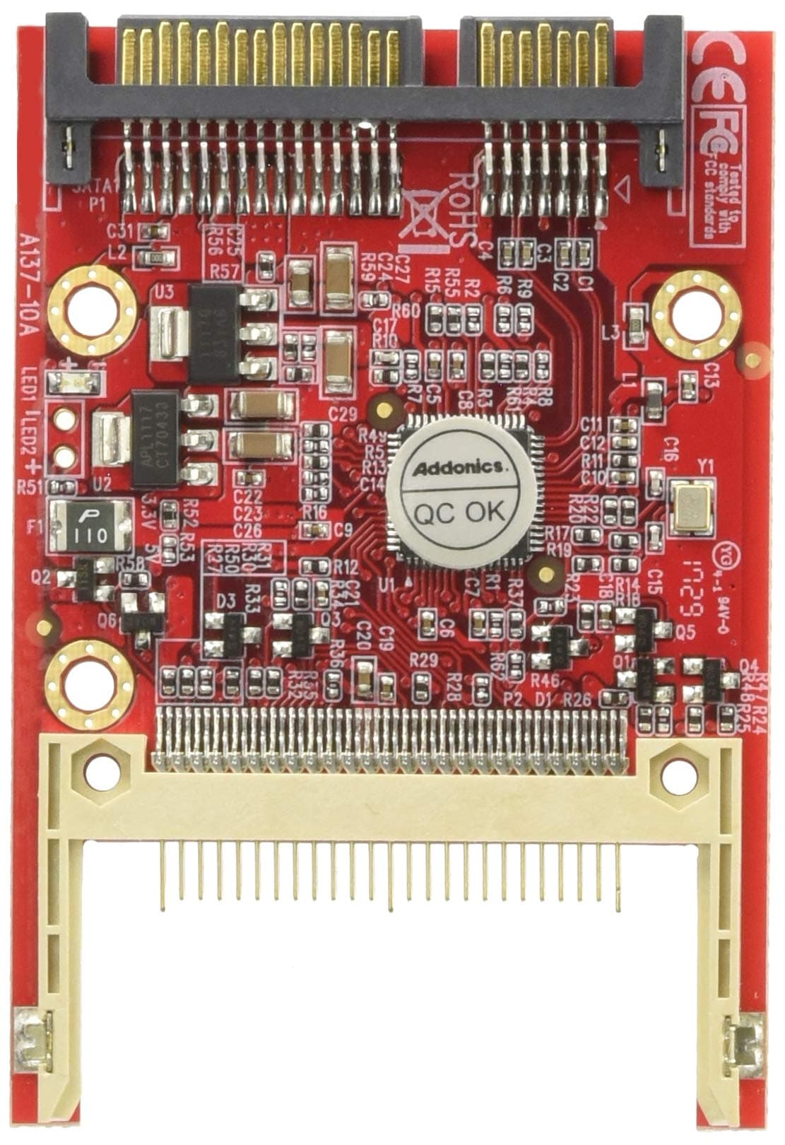 Addonics adsahdcf Card Interface Adapter – Card adapter (SATA Interface, 0 – 75 °C; -40 – 85%, 51 mm, 6 mm, 3 mm)