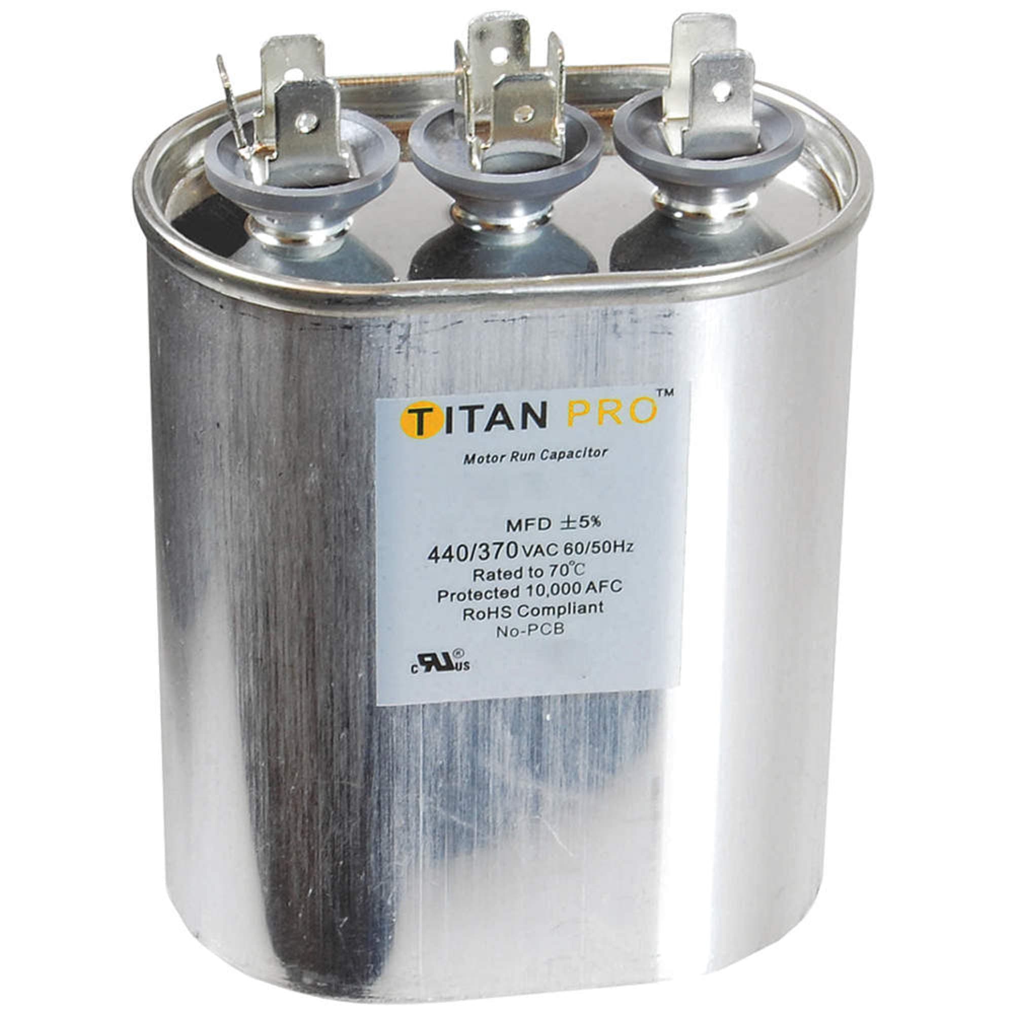 TOCFD255 Titan Pro Motor Run Capacitor 25+5 MFD 440/370V Oval Capacitor