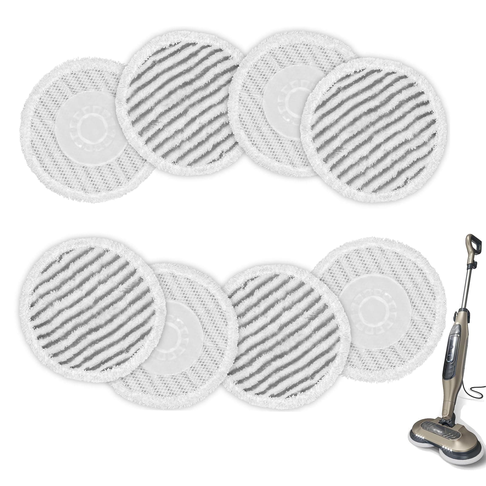 8 Pack Replacement Steam Mop Pads for Shark S8201 S8001 S7001 S7201 S7000AMZ S7000 S7005 S7020 S7001C Steam Mop, Steam & Scrub All-in-One Scrubbing and Sanitizing, Dirt Grip Scrub Washable Pad