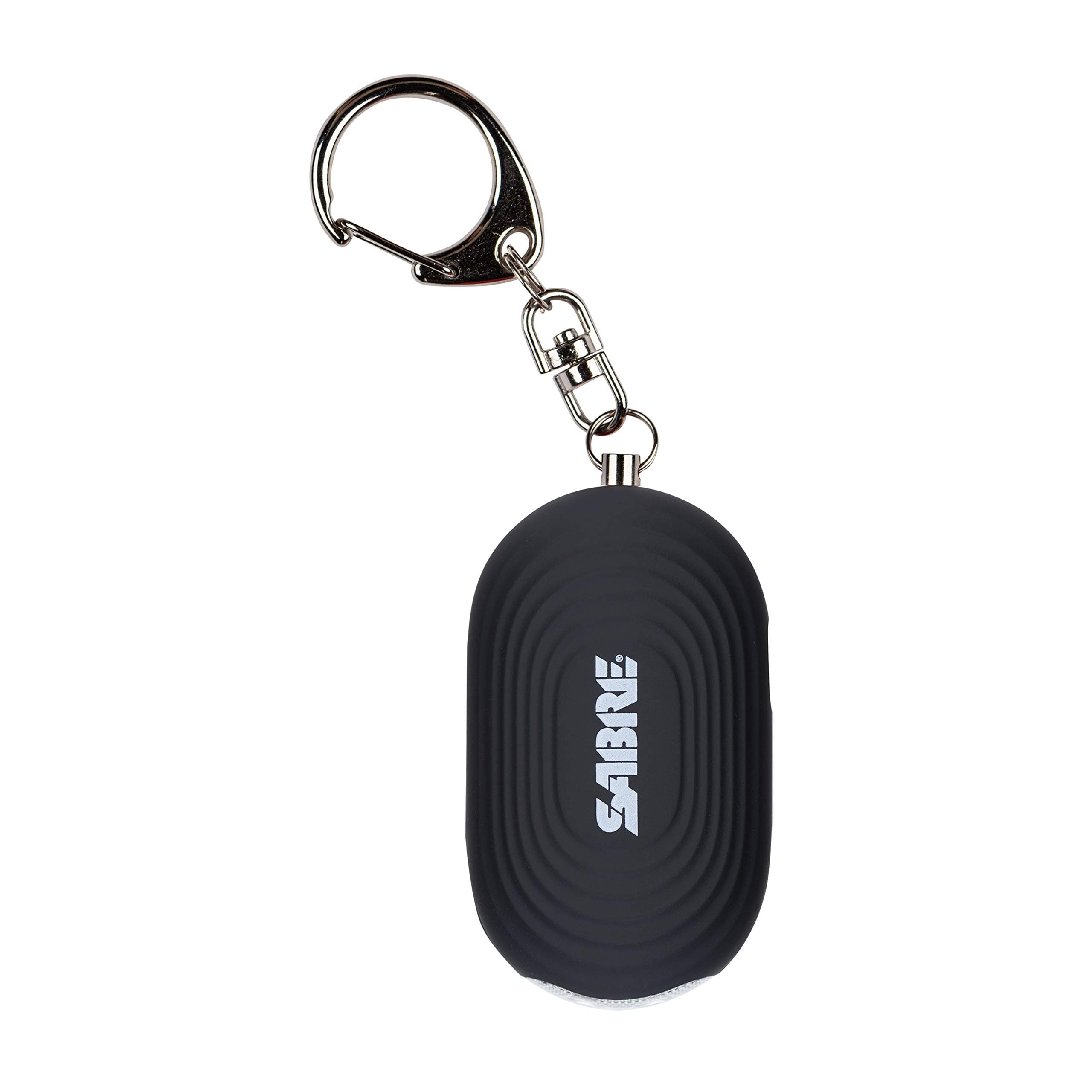 SABRE Personal Alarm with LED Light and Snap Hook, 130dB Siren, Audible 1,000 Foot (300 Meter) Range, Black