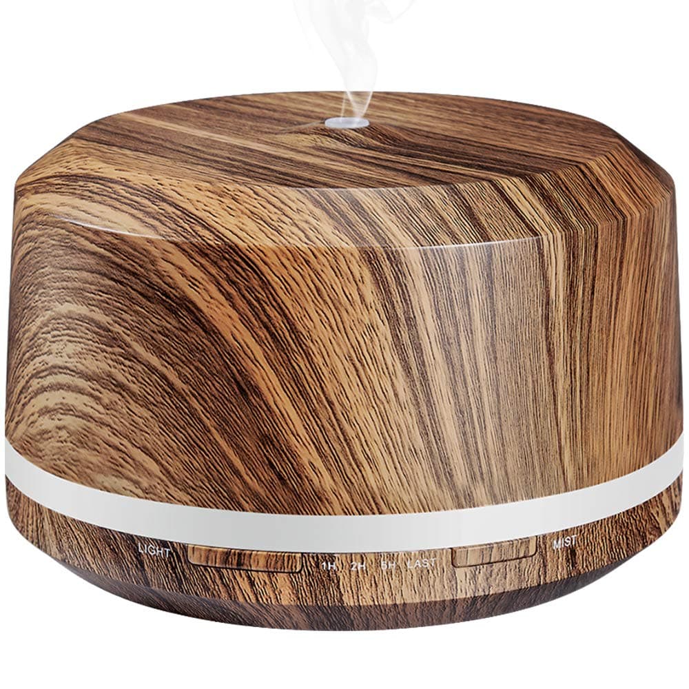 Essential Oil Diffuser 450ml, BAXIA TECHNOLOGY Aromatherapy Diffusers for Essential Oils Ultrasonic Humidifiers with Timer, Waterless Auto Shut-off for Large Room Office Yoga Spa (Dark Wood Grain)