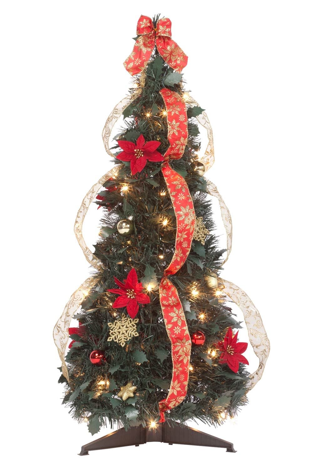 3' Red Poinsettia Pull-Up Tree by Holiday PeakTM