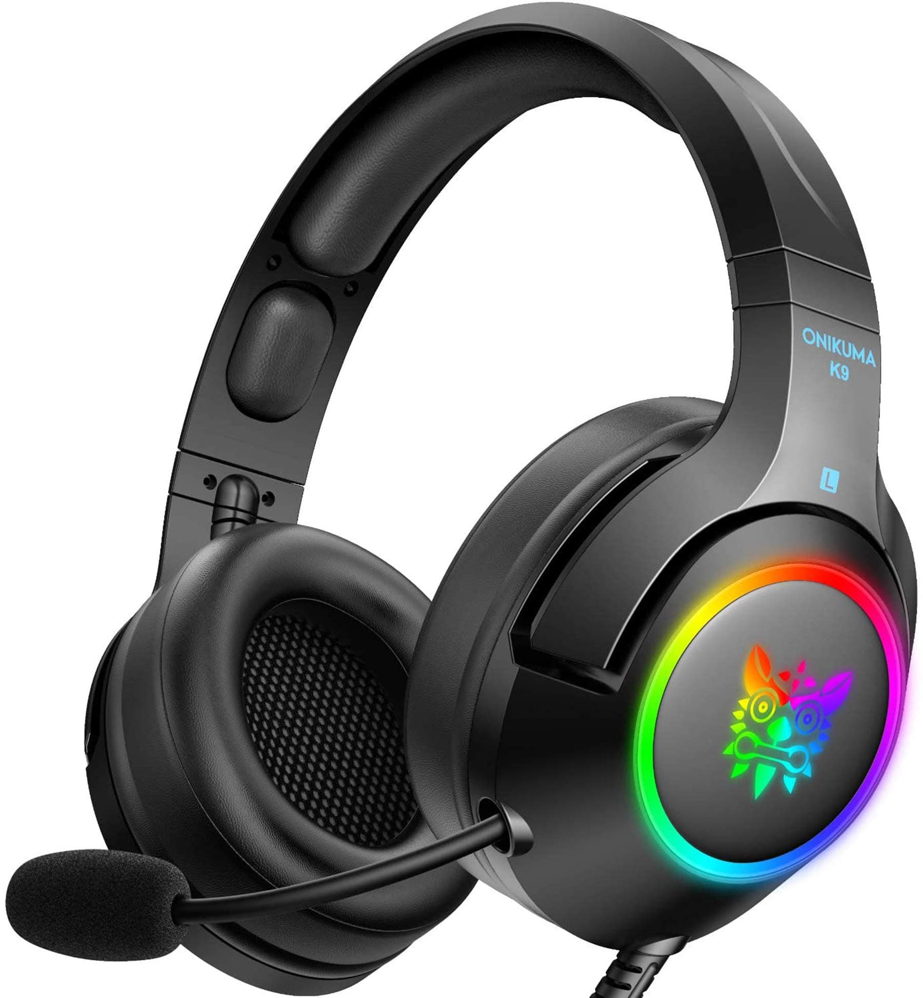ONIKUMA Gaming Headset for PS4, PS5, PC, Xbox one (Adapter Not Included), Laptop, Noise Canceling Gaming Headphone with Microphone & Surround Sound, RGB LED Light