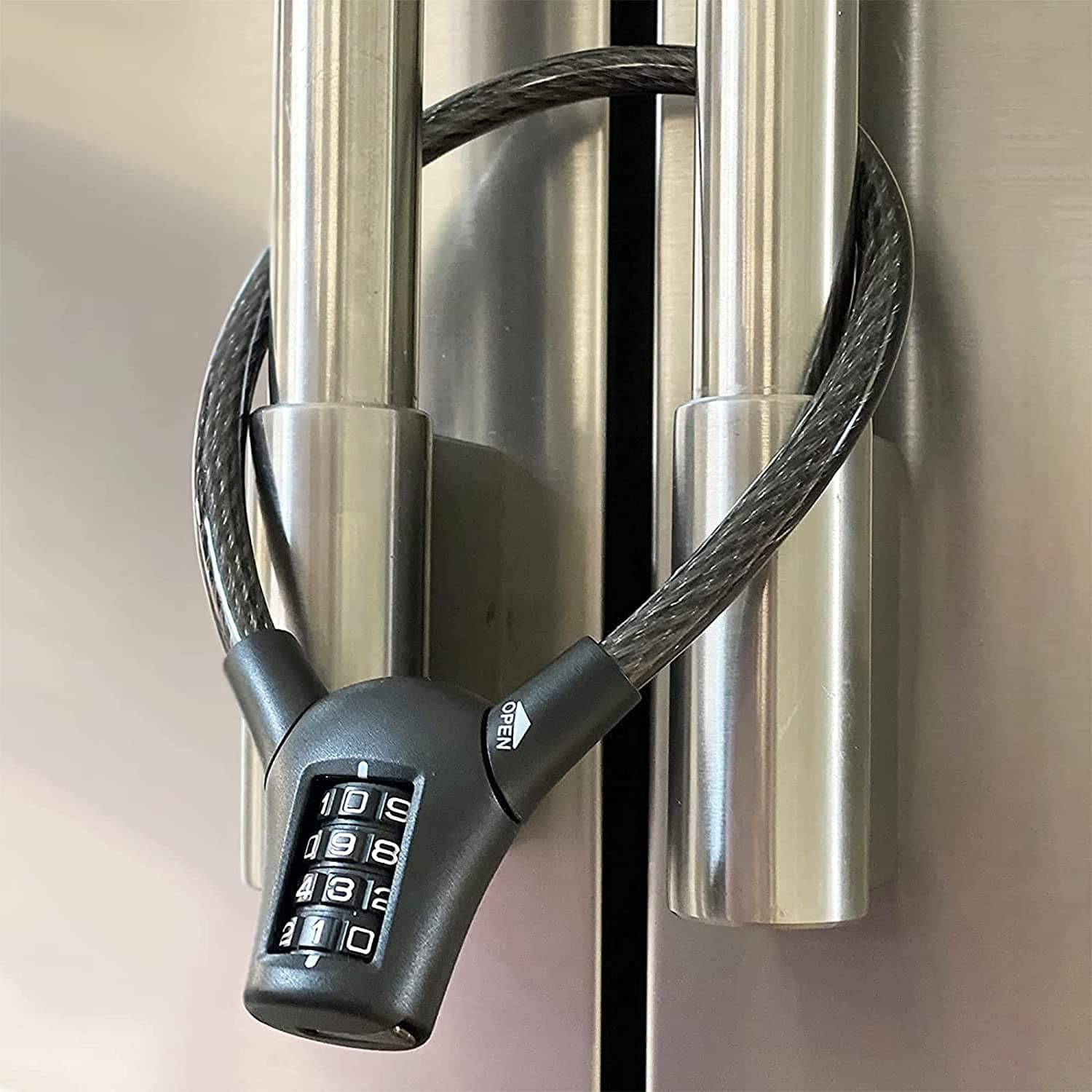 French Door Refrigerator Lock, Black, Combination Lock, Passcode Unlock