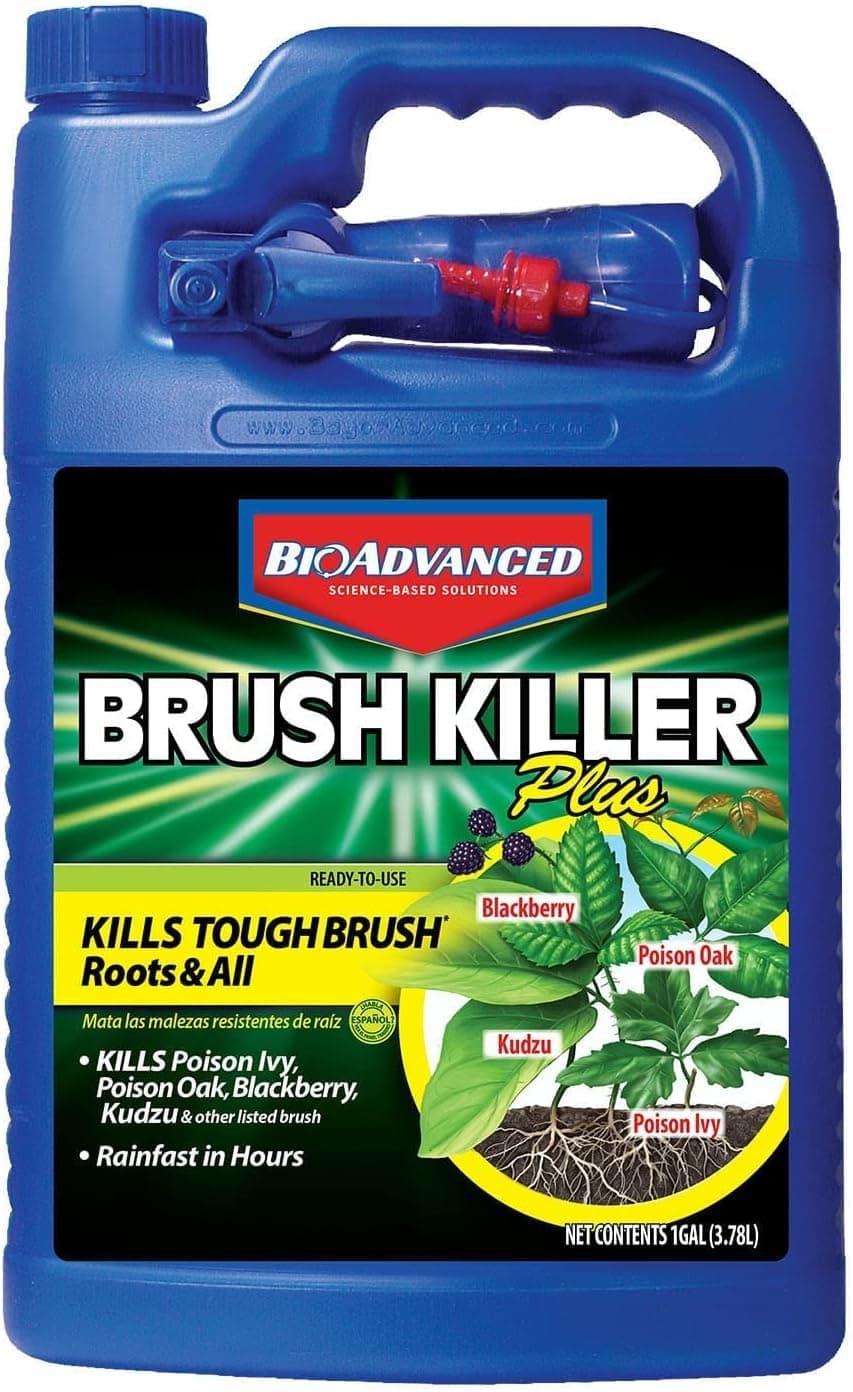 BioAdvanced Brush Killer Plus, Ready-to-Use Weed Killer Sprayer, 1 Gal – Kills Tough Brush Roots & Poison Ivy
