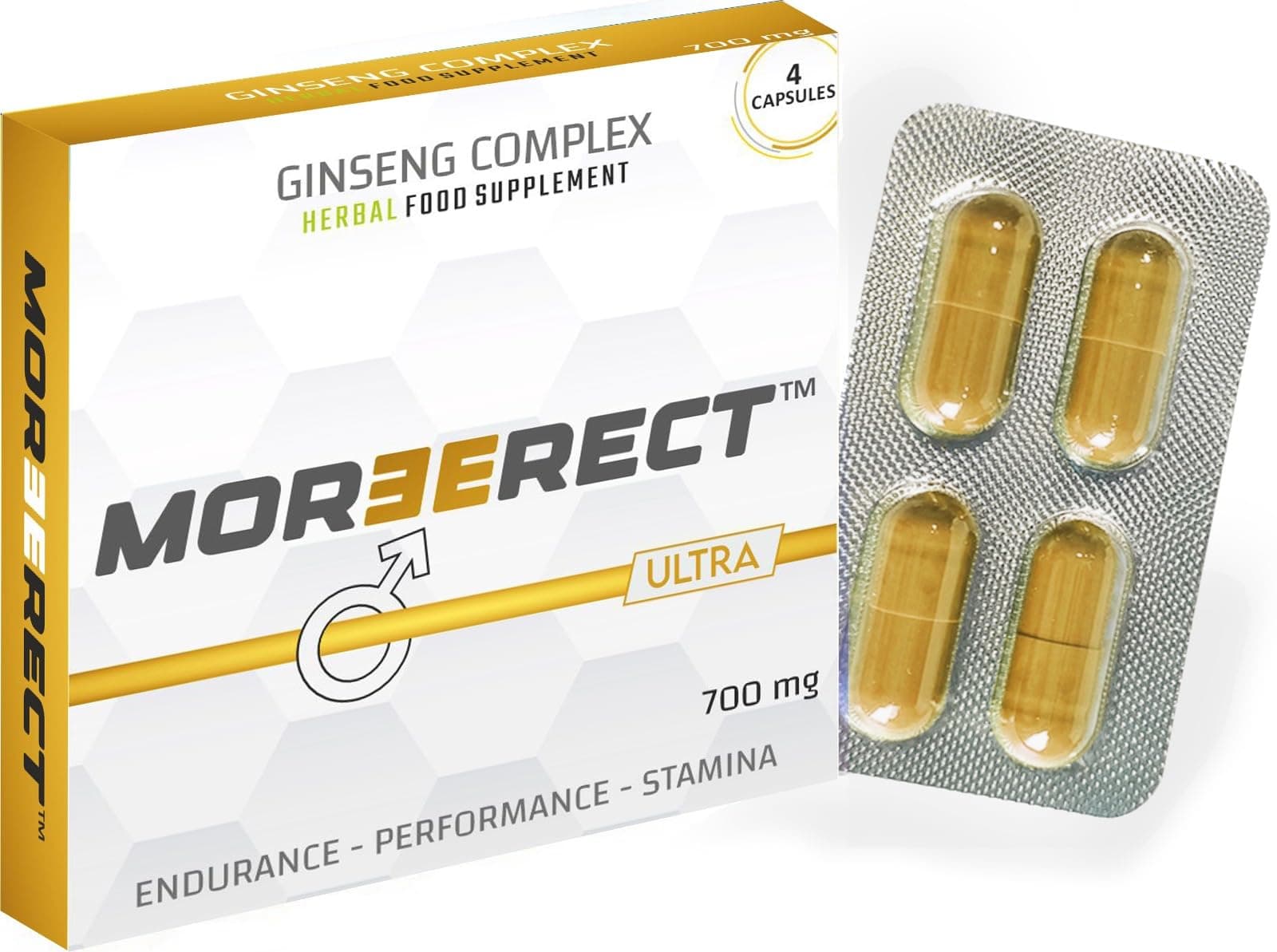 Ultra - Stronger and Longer for a Confident Performer - Advanced Performance Enhancing Pills, Stamina Endurance Booster Gold Supplement Pill for Men - 4 Ginseng Capsules