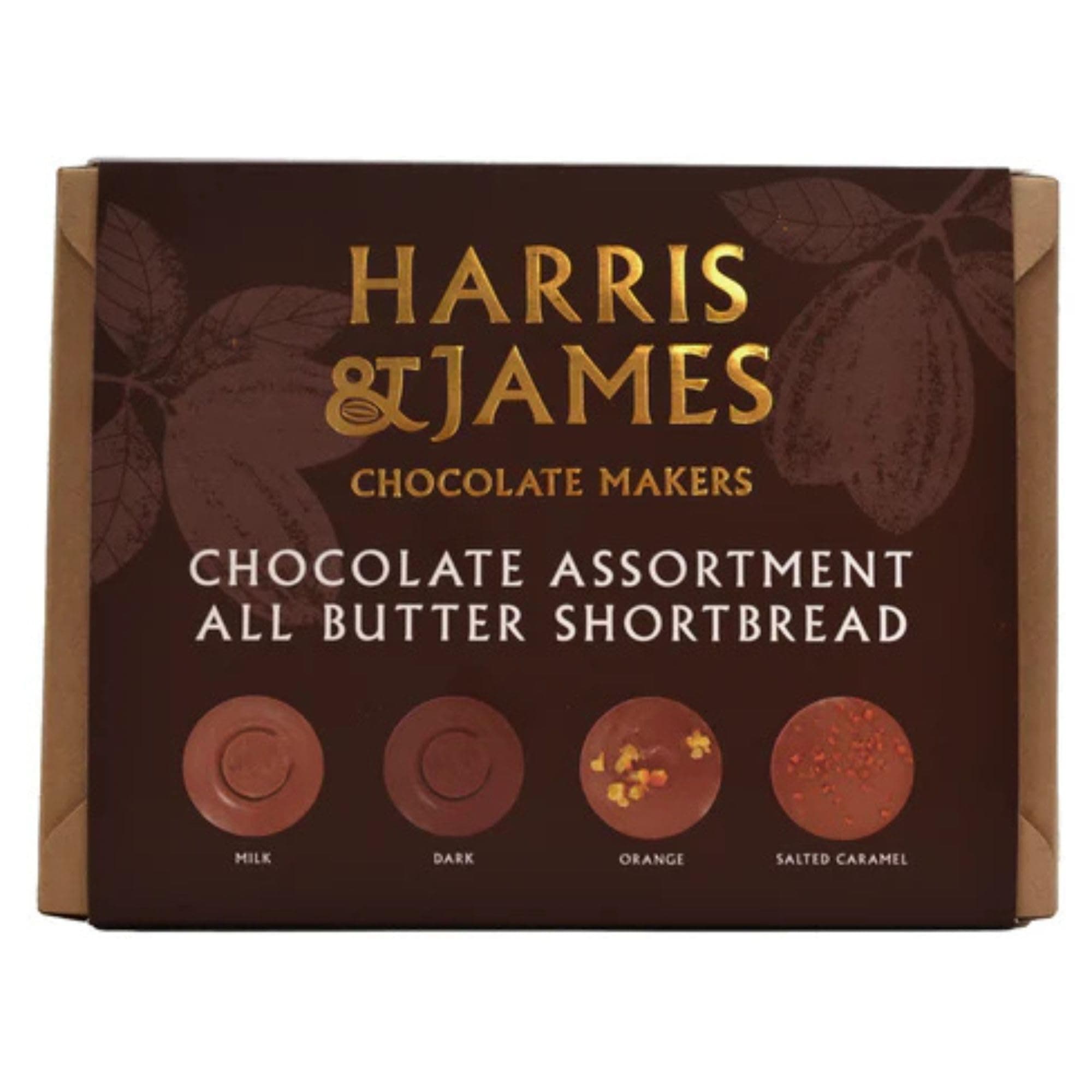 – All Butter Shortbread Biscuits Assortment Box. Contains Milk Chocolate, Dark Chocolate, Chocolate Orange and Salted Caramel (360g)