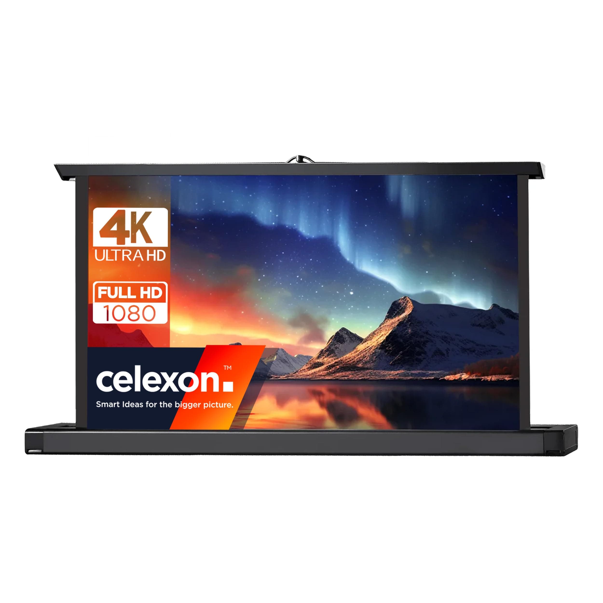celexon portable presentation and home cinema projector screen mobile table top screen Professional Mini - 111 x 62 cm – 50” inch – 16:9