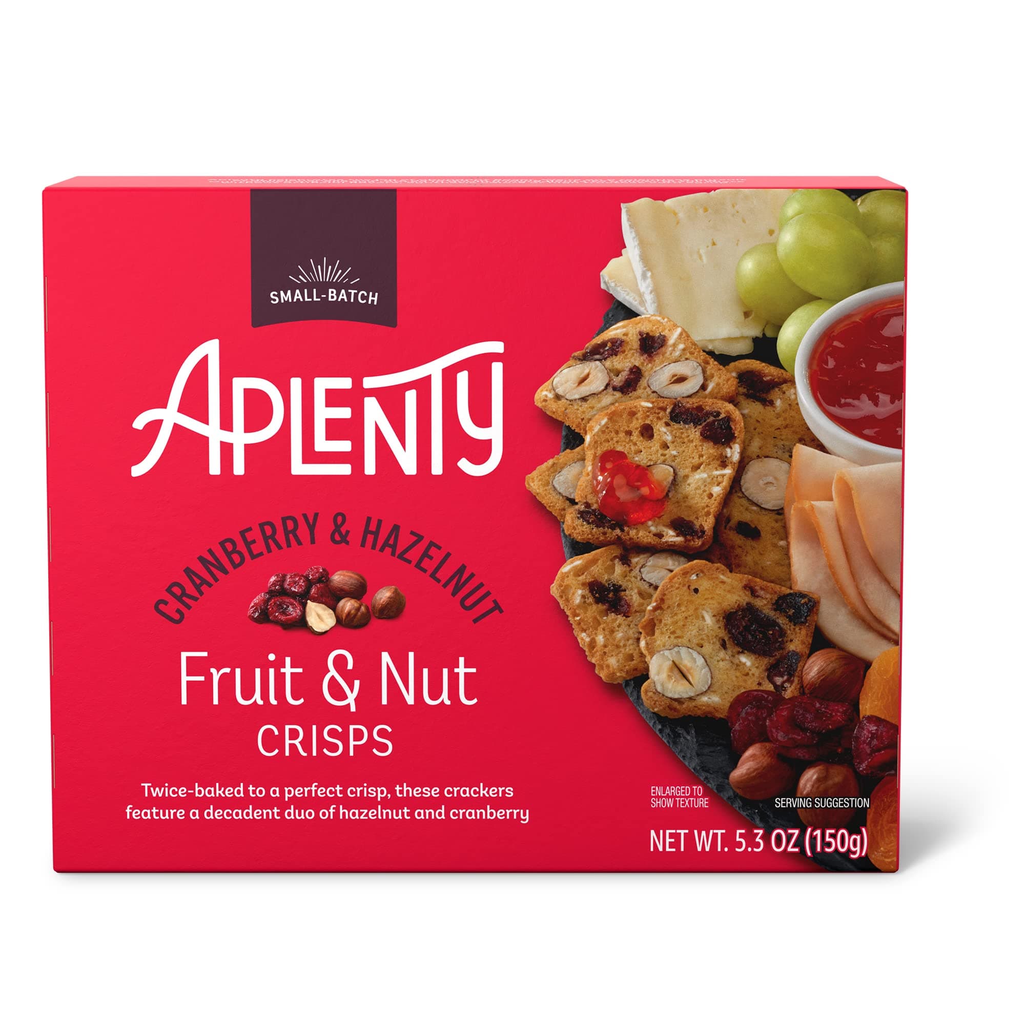 Amazon Brand, Aplenty Fruit & Nut Crisps, Cranberry & Hazelnut, 5.3 Oz