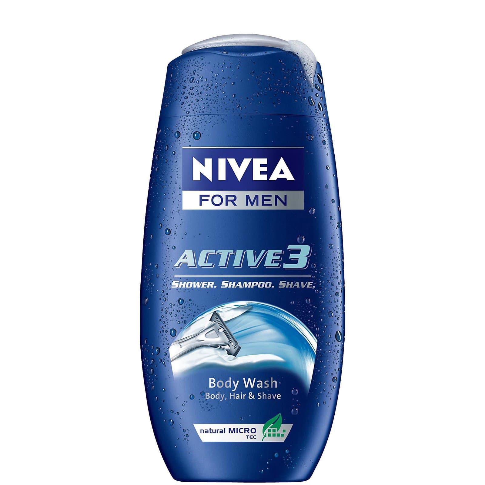Nivea for Men Active3 Body Wash-8.4, oz.