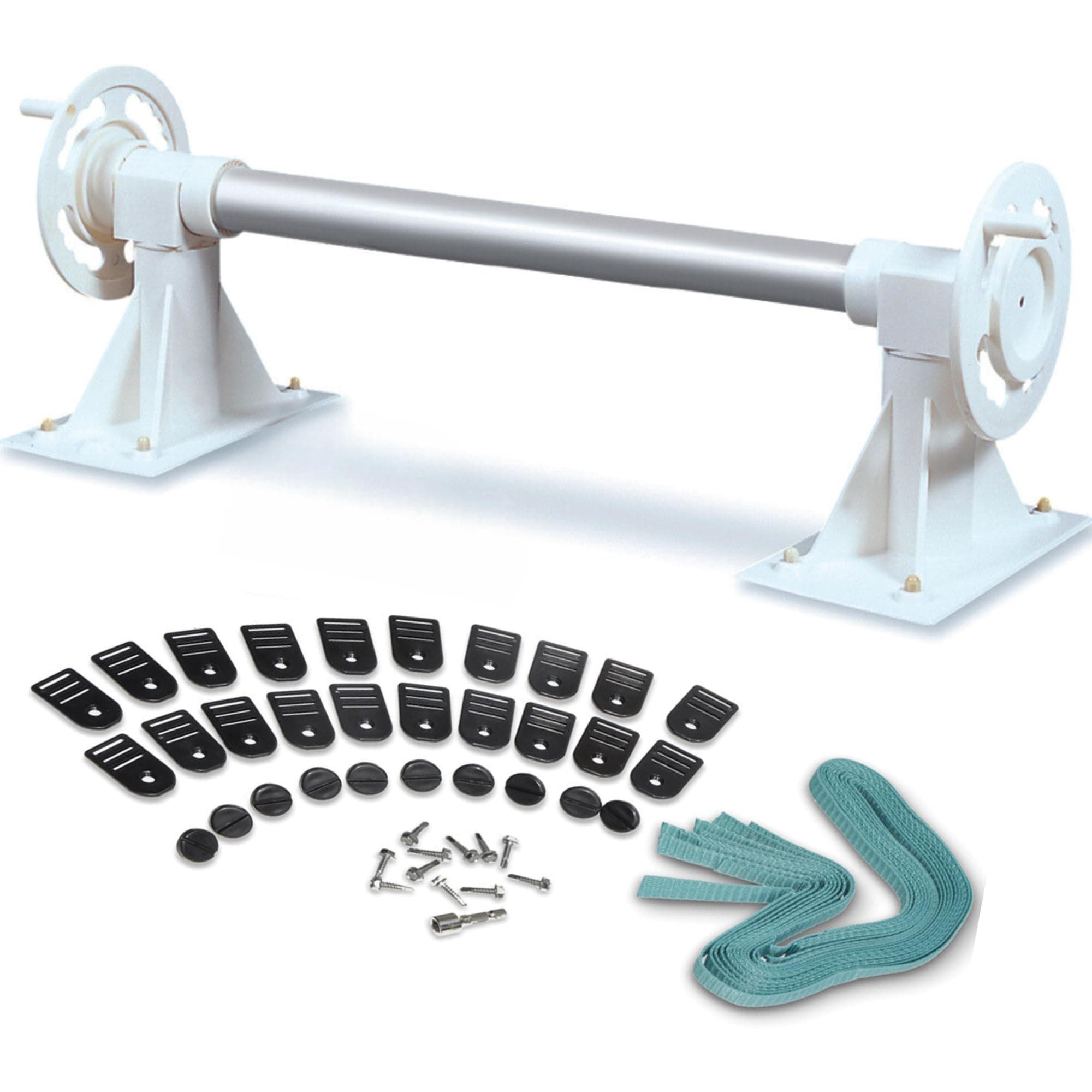 SWIMLINE HYDROTOOLS 53000 Advanced Solar Reel System For Inground Pools | HEAVY DUTY | With Straps & Hardware | Non-Corrosive | Socket Mountable | Easy Cranking | TUBE KIT NOT INCLUDED