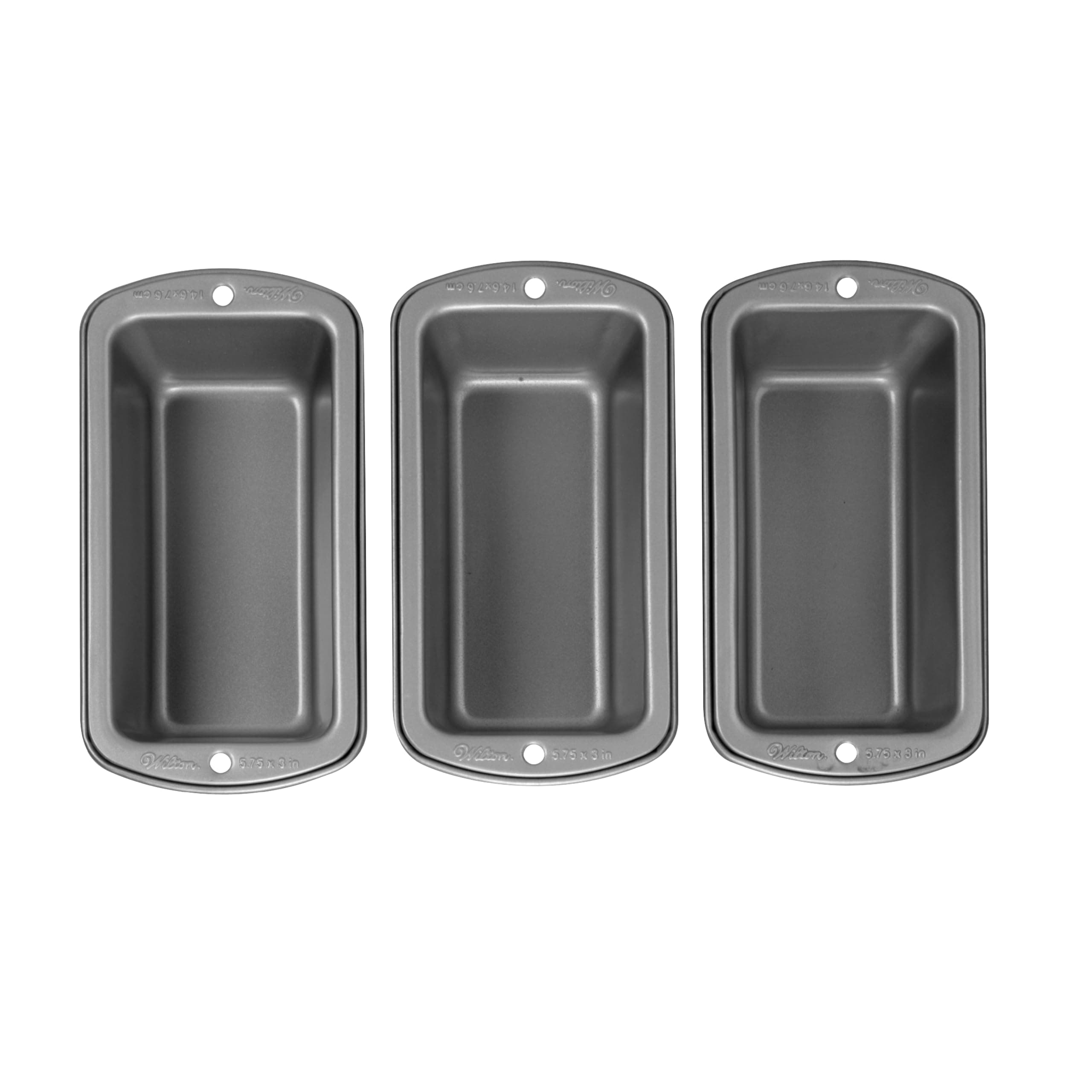 Wilton Recipe Right Non-Stick Mini Loaf Pan Set, Small Loaf Pans for Baking, 3-Piece Cookware Set, 5.75 x 3 in., Steel