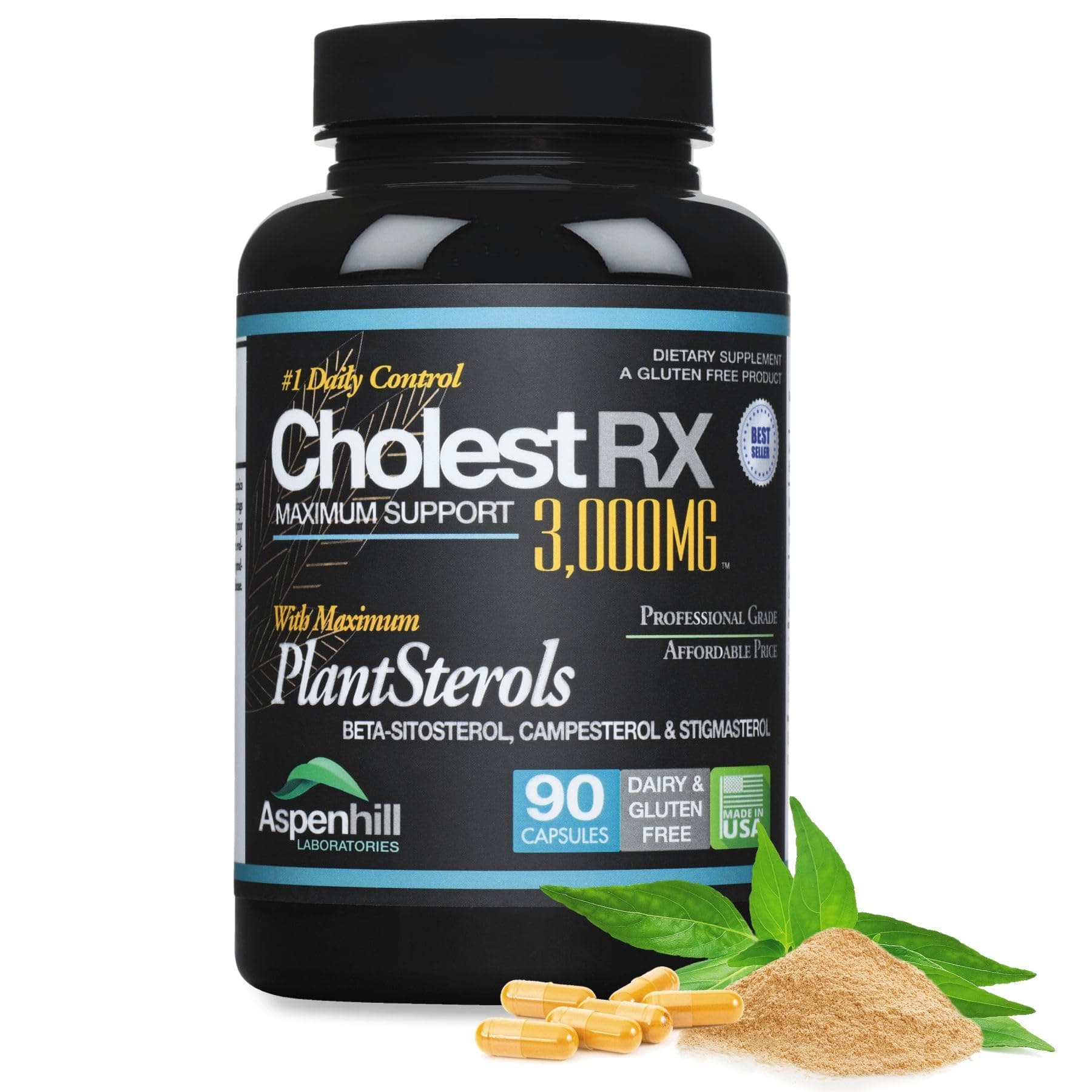 Triple Strength PhytoSterol Complex - CholestRX - Beta-Sitosterol - 3,000mg for Maximum Support, Gluten Free, 90 Count - Packaging May Vary