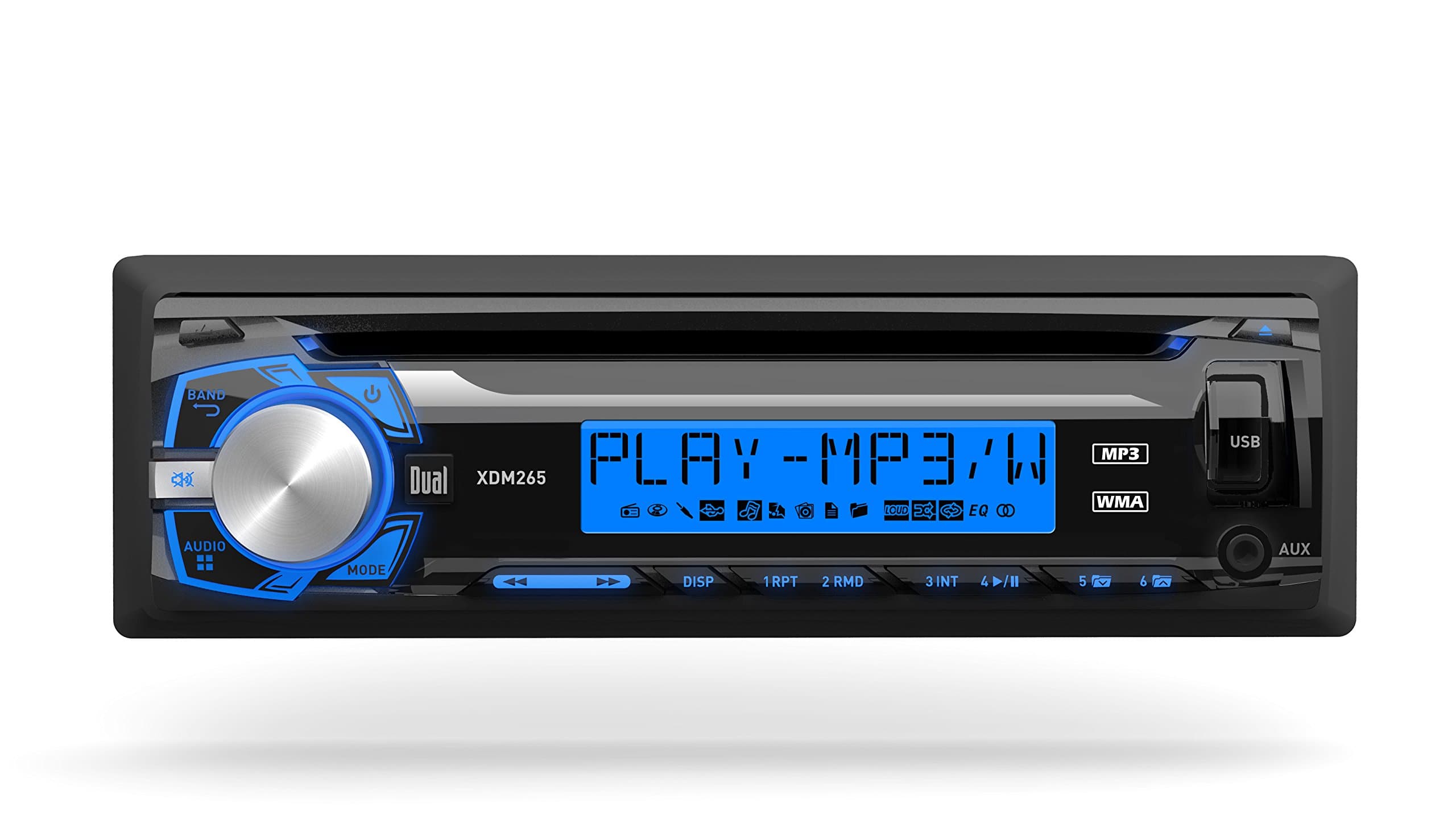 Dual Electronics XDM265 Multimedia Detachable 3.7 inch LCD Single DIN Car Stereo with Built-in CD, USB, MP3 & WMA Player