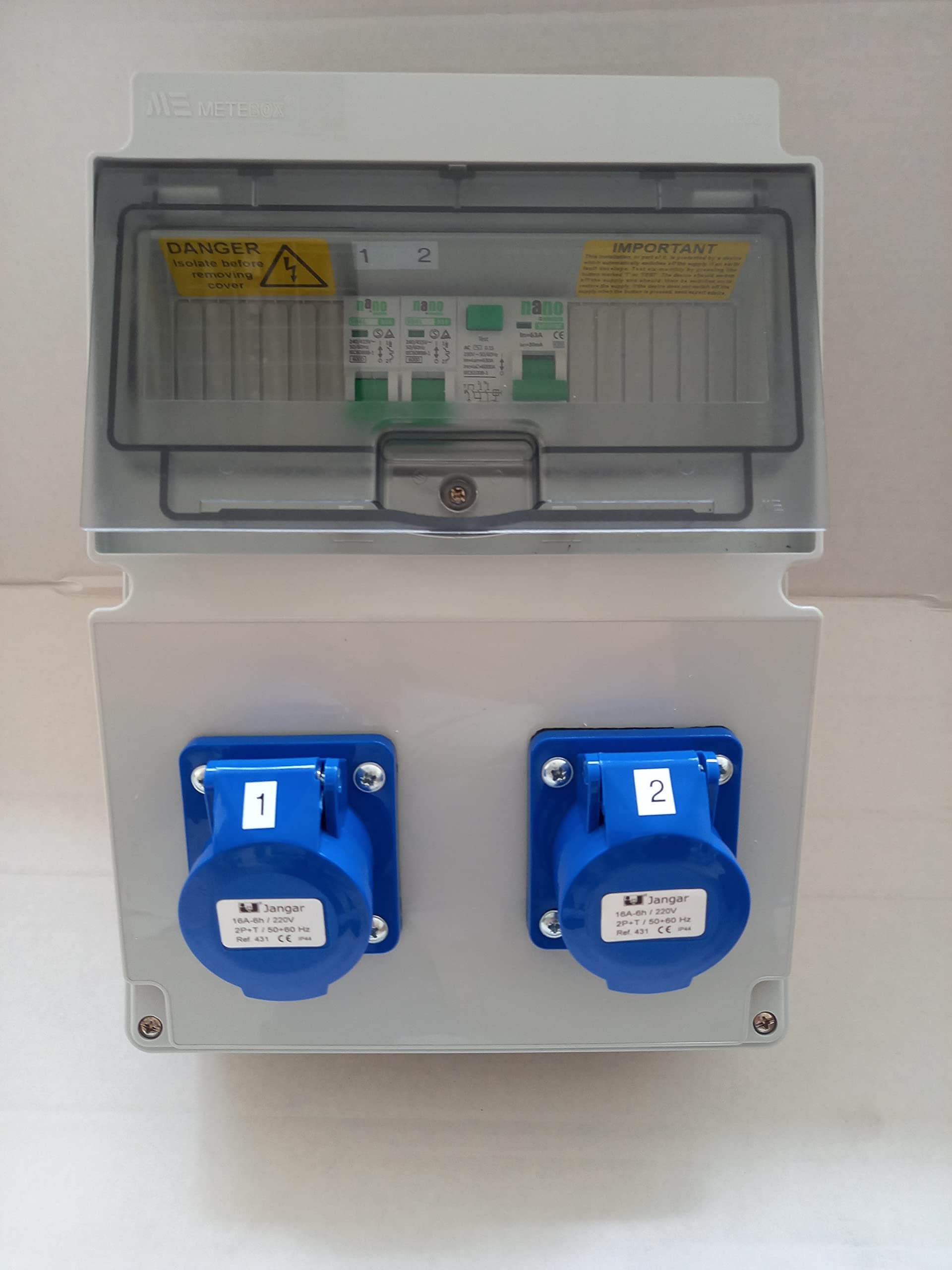Marine, Hook up Unit, Distribution Board 63A 30mA RCD16A,32A Sockets