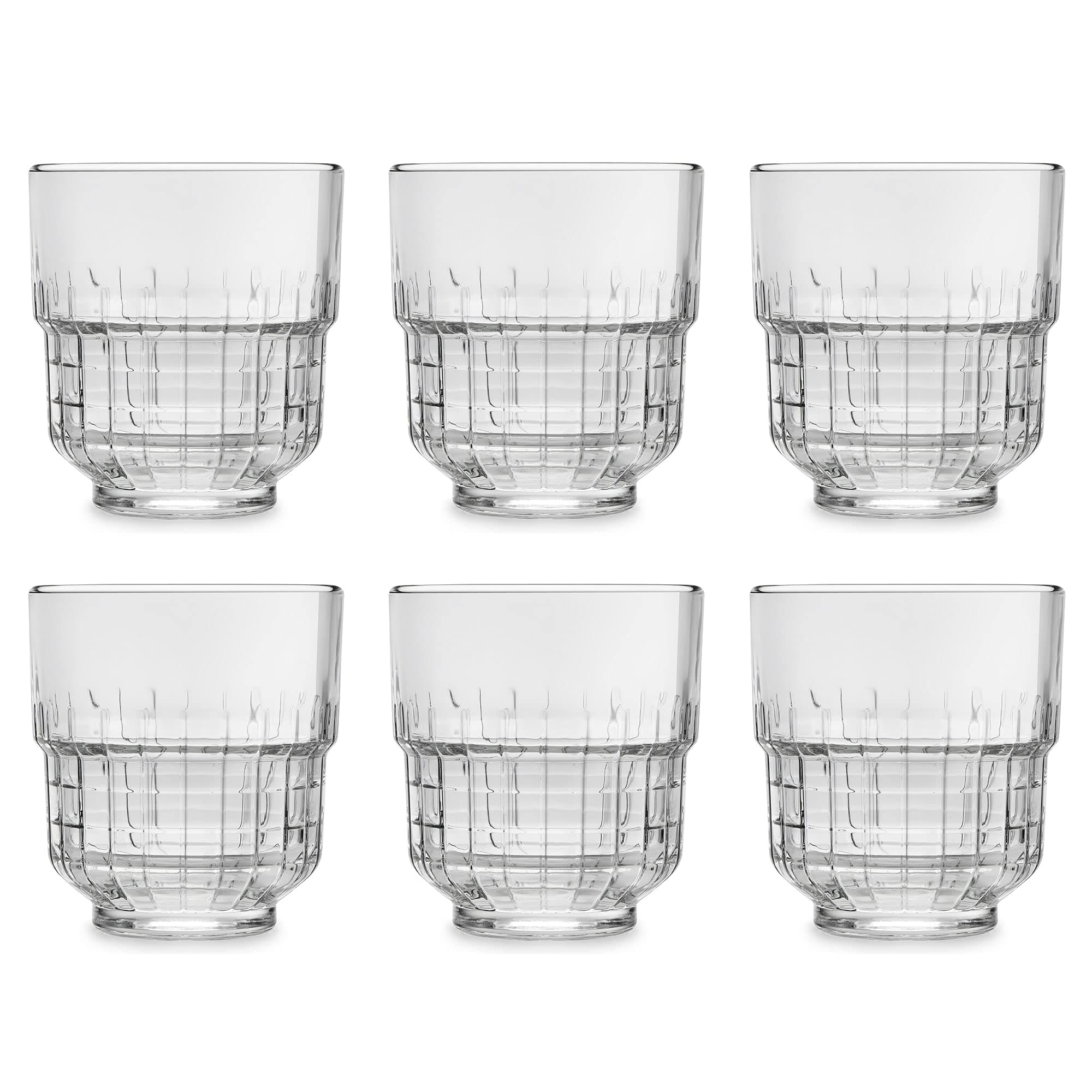 Libbey TarQ Drinking Glass 355 ml / 35.5 cl Set of 6 Stackable Dishwasher Safe