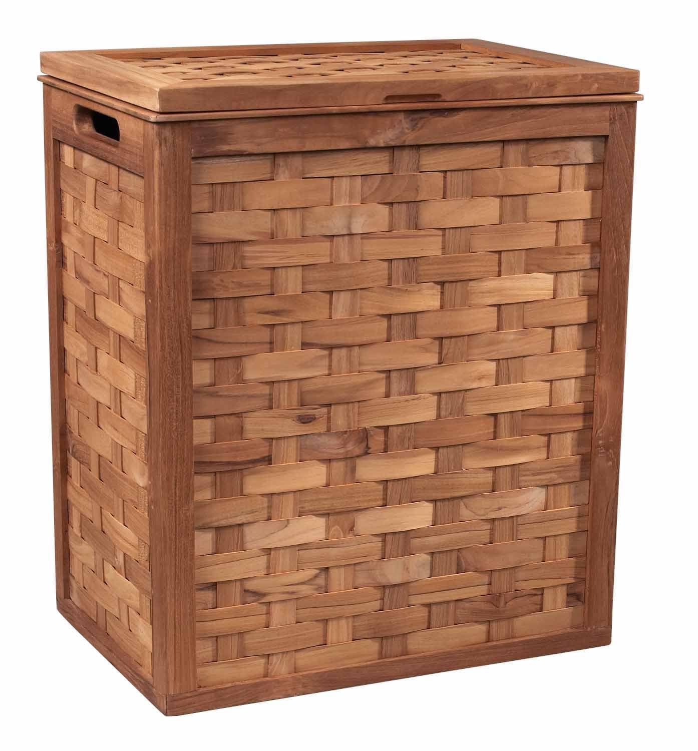 Woven Teak Clothes Hamper Finish: Teak