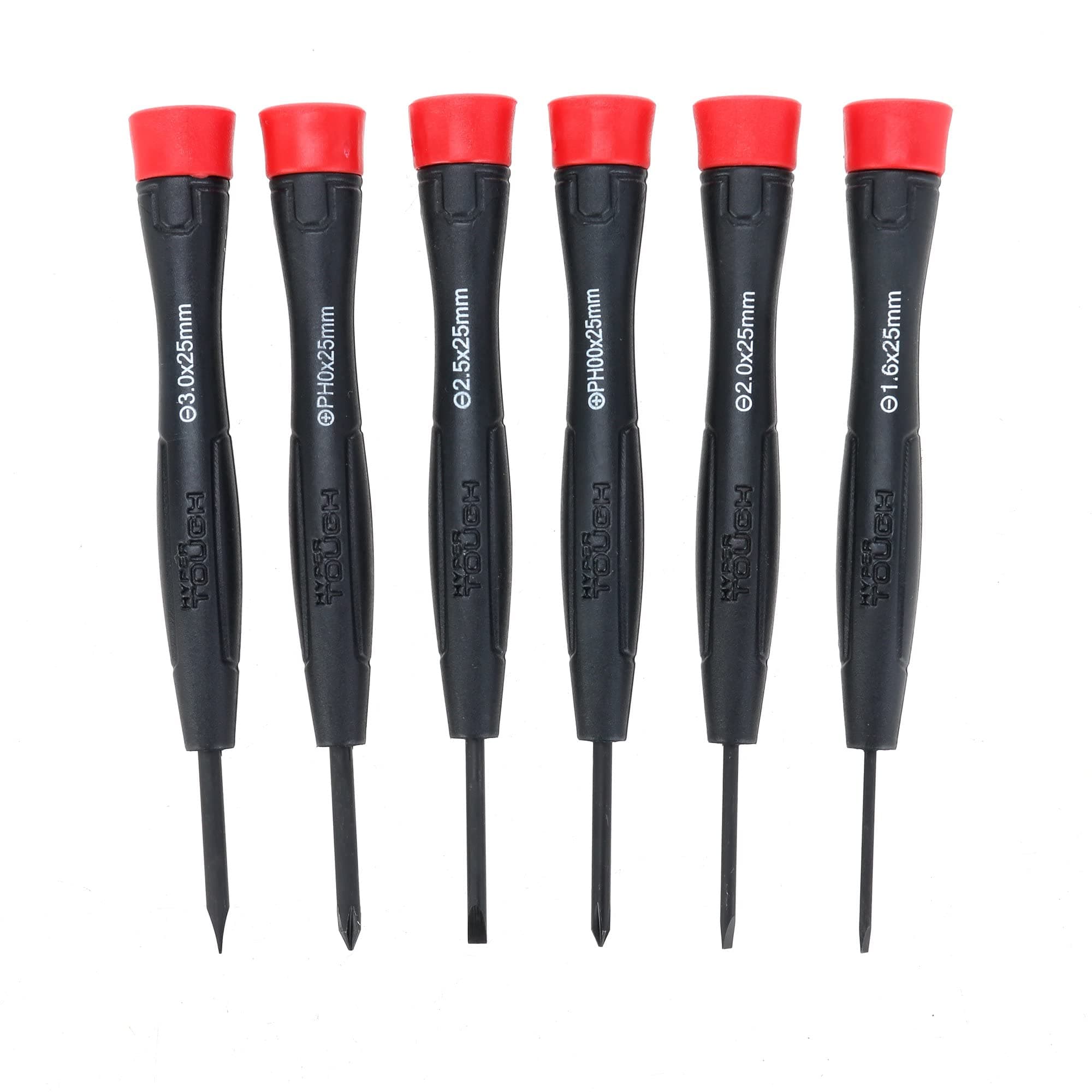 Hyper Tough6-Piece PRECISION SCREWDRIVER SETS Swivel-HeadSoft-Grip Handles