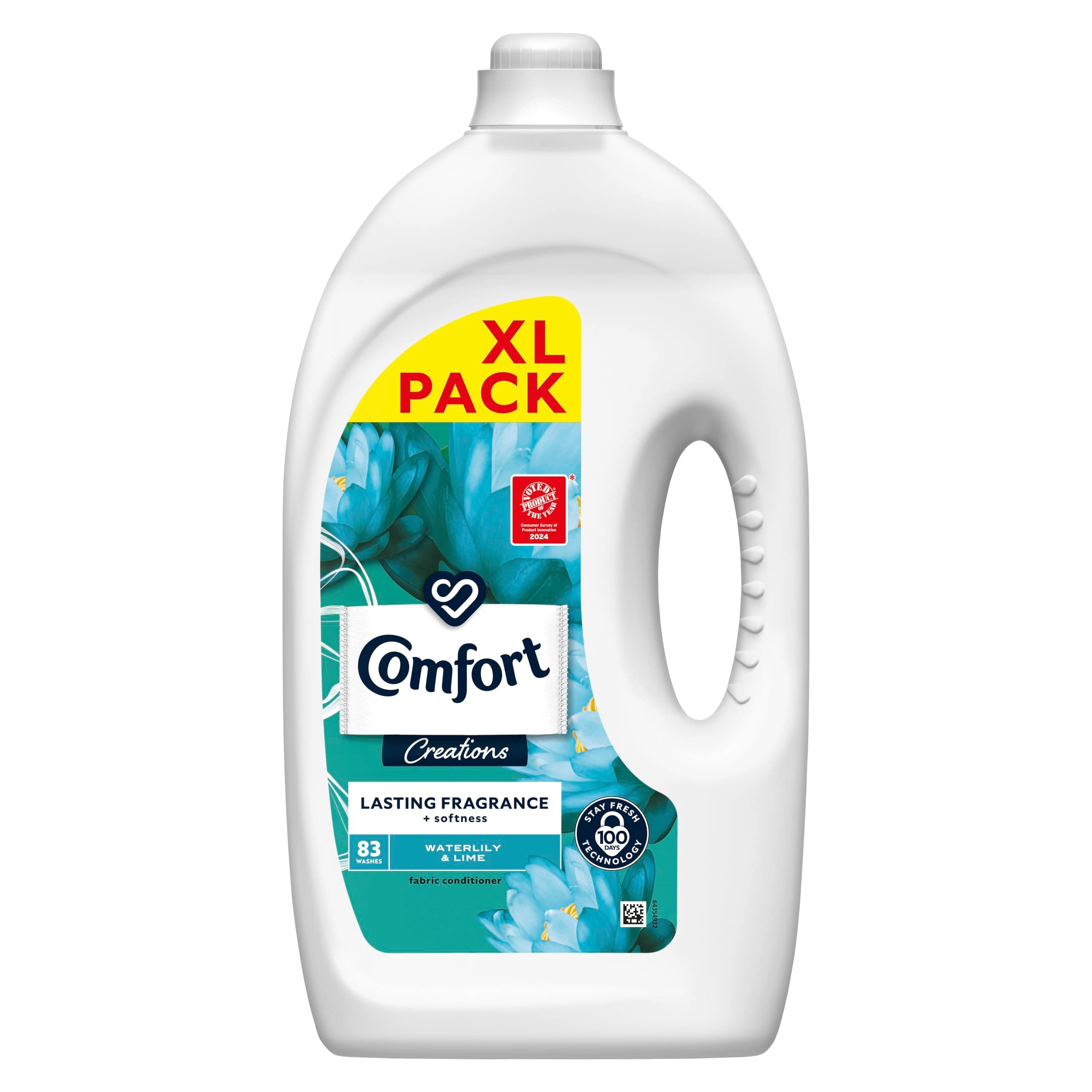 Creations Waterlily & Lime Fabric Conditioner with Stay Fresh technology for 100 days of freshness + fragrance* 83 washes (2.49 L)