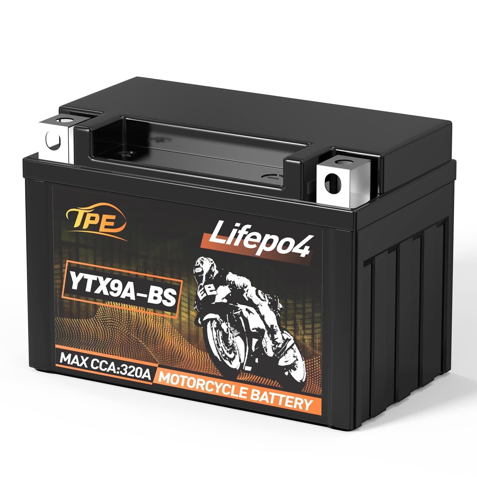 12 Volt Lithium Motorcycle Battery Powersport Battery LiFePO4 Engine Start Battery 12V 4AH 320CCA with BMS UTV, Jet Ski, 4 Wheeler, Quad, Riding Lawn Mower, Tractor, Scooter, PWC,YTX9A-BS