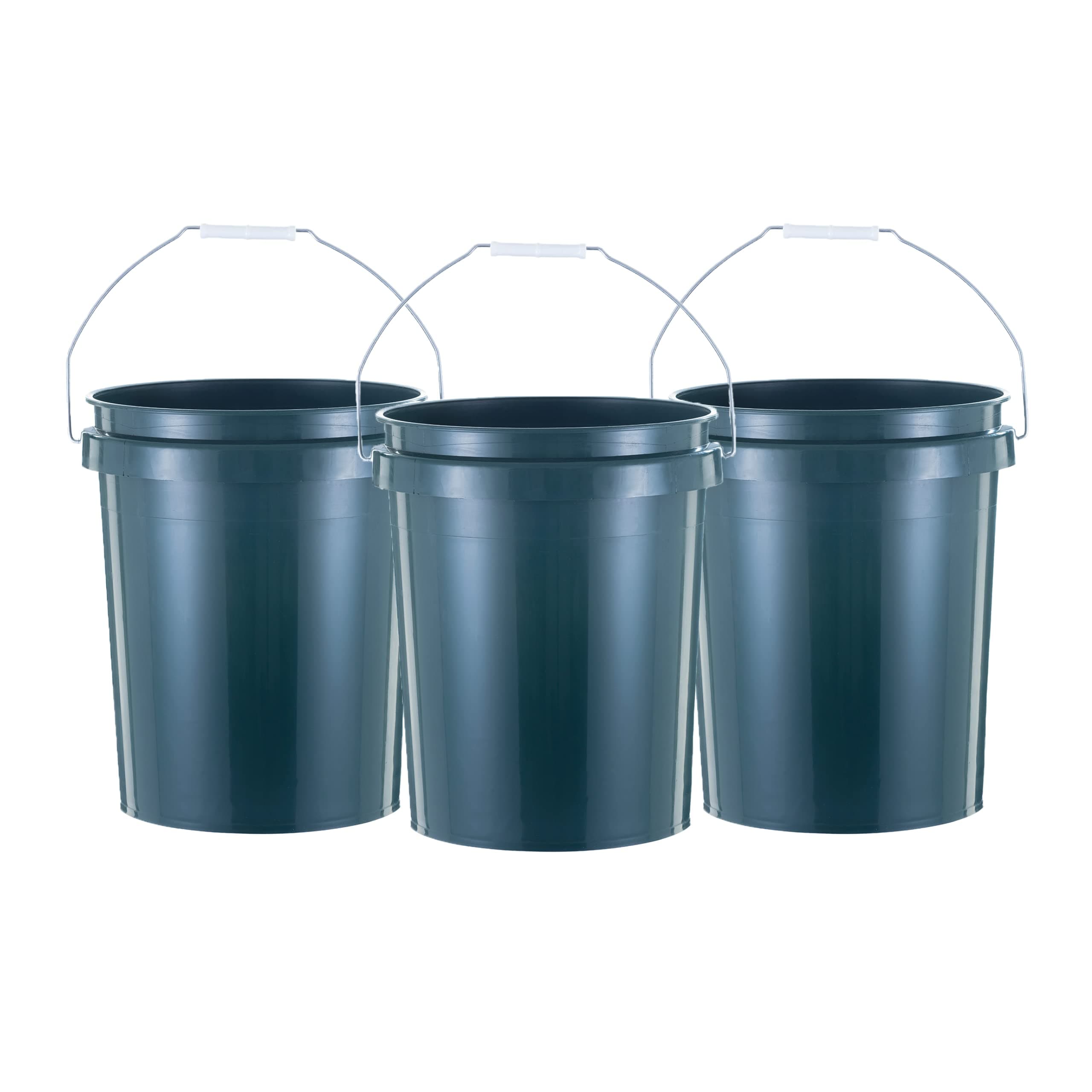 United Solution ECOSense 5 Gallon Bucket, Heavy Duty, Comfortable Handle, Perfect for on The Job, Home Projects, or Cleaning; Made from 90% Recycled Materials.100% Recyclable (Pack of 3)