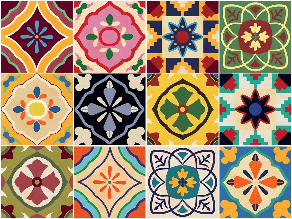 Sirface Talavera Tile Decals - Tile Stickers Set for Kitchen and Bathroom - PACK OF 24 - Different (6x6 inches | 15x15 cm)