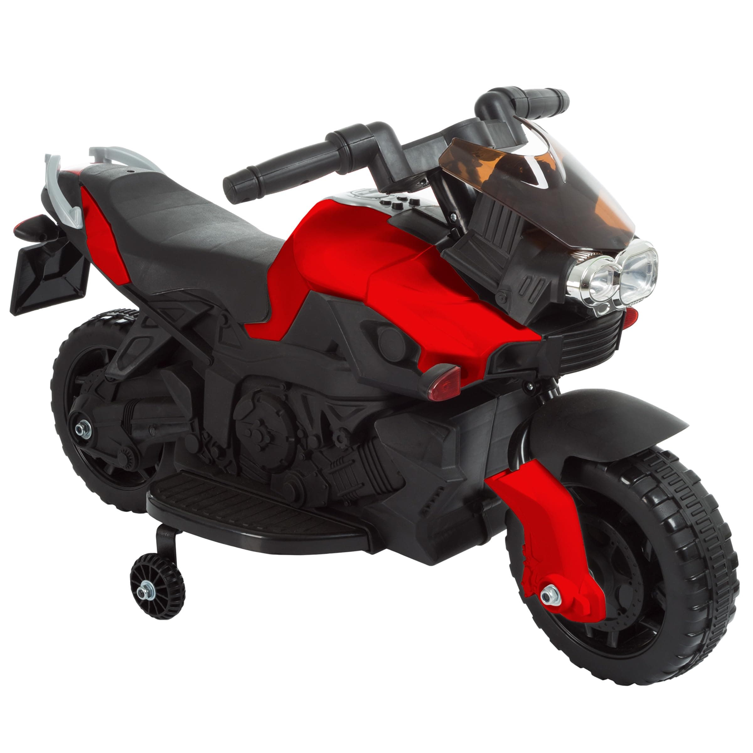 Kids Motorcycle - Electric Ride-On with Training Wheels and Reverse Function - 6V Battery Power Motorbike for Kids (Red)