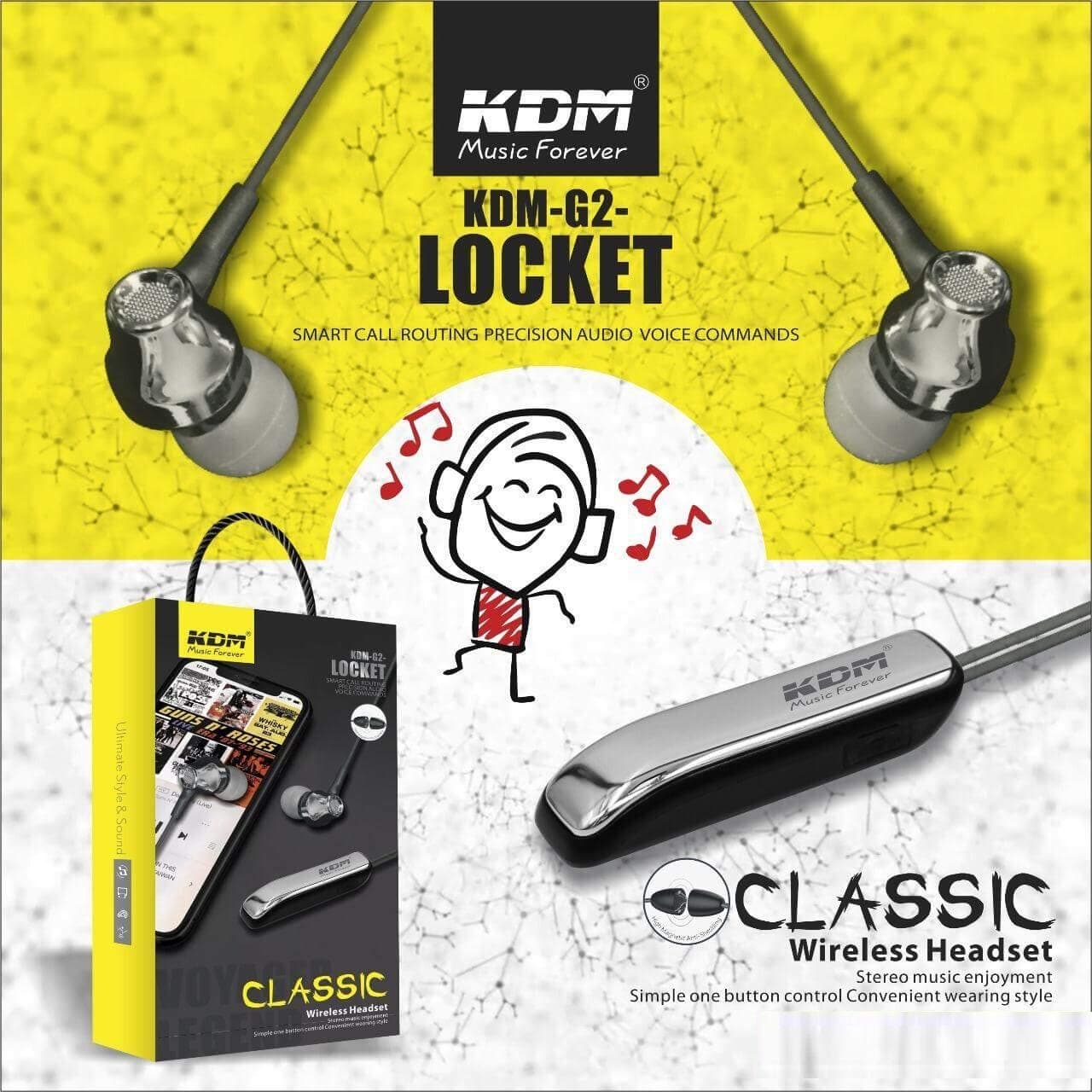 KDM G2 -Locket Wireless Bluetooth In-Ear Headset With Mic