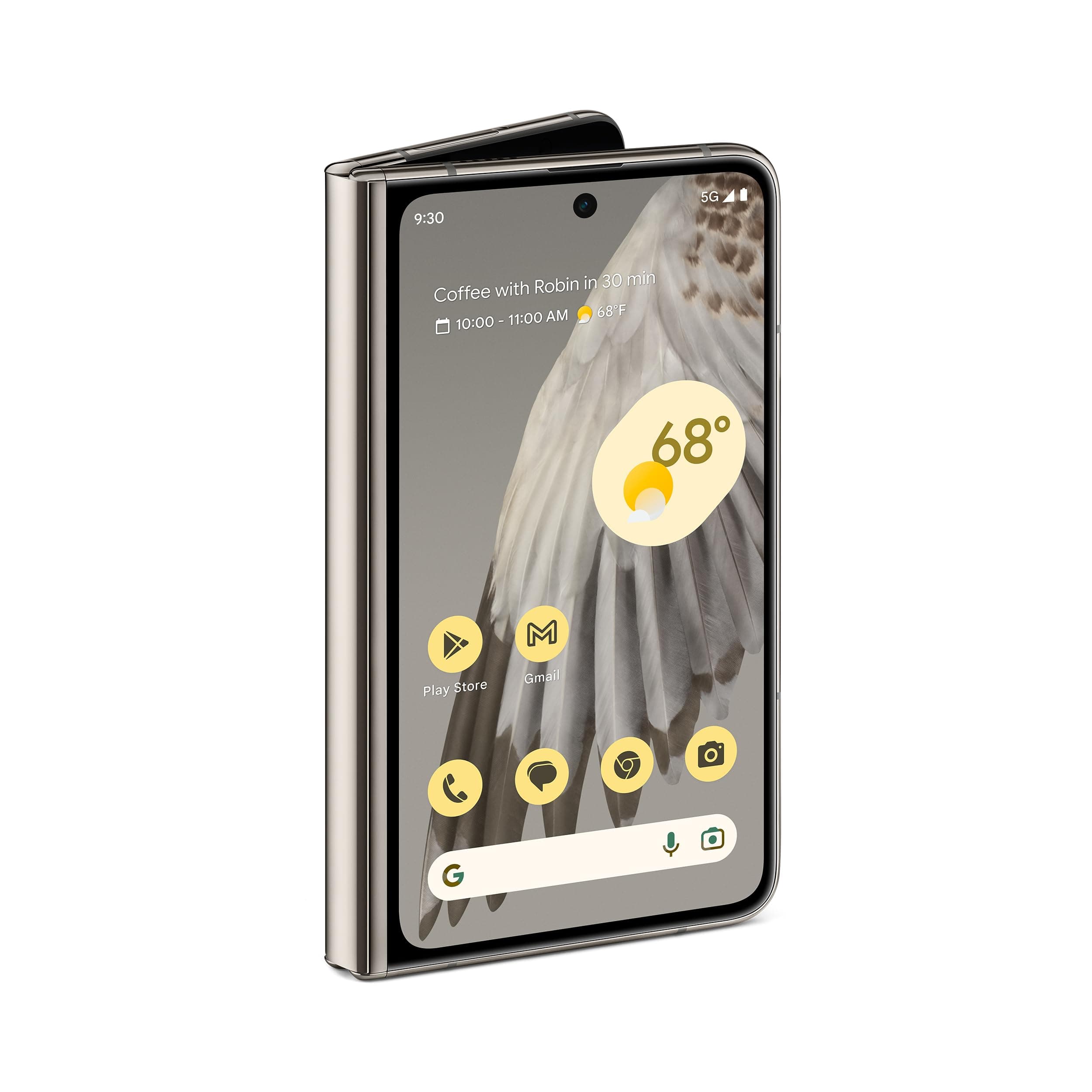 Pixel Fold – Unlocked Android 5G smartphone with telephoto lens and ultrawide lens – Foldable display – Hands-free video – Porcelain, 256GB