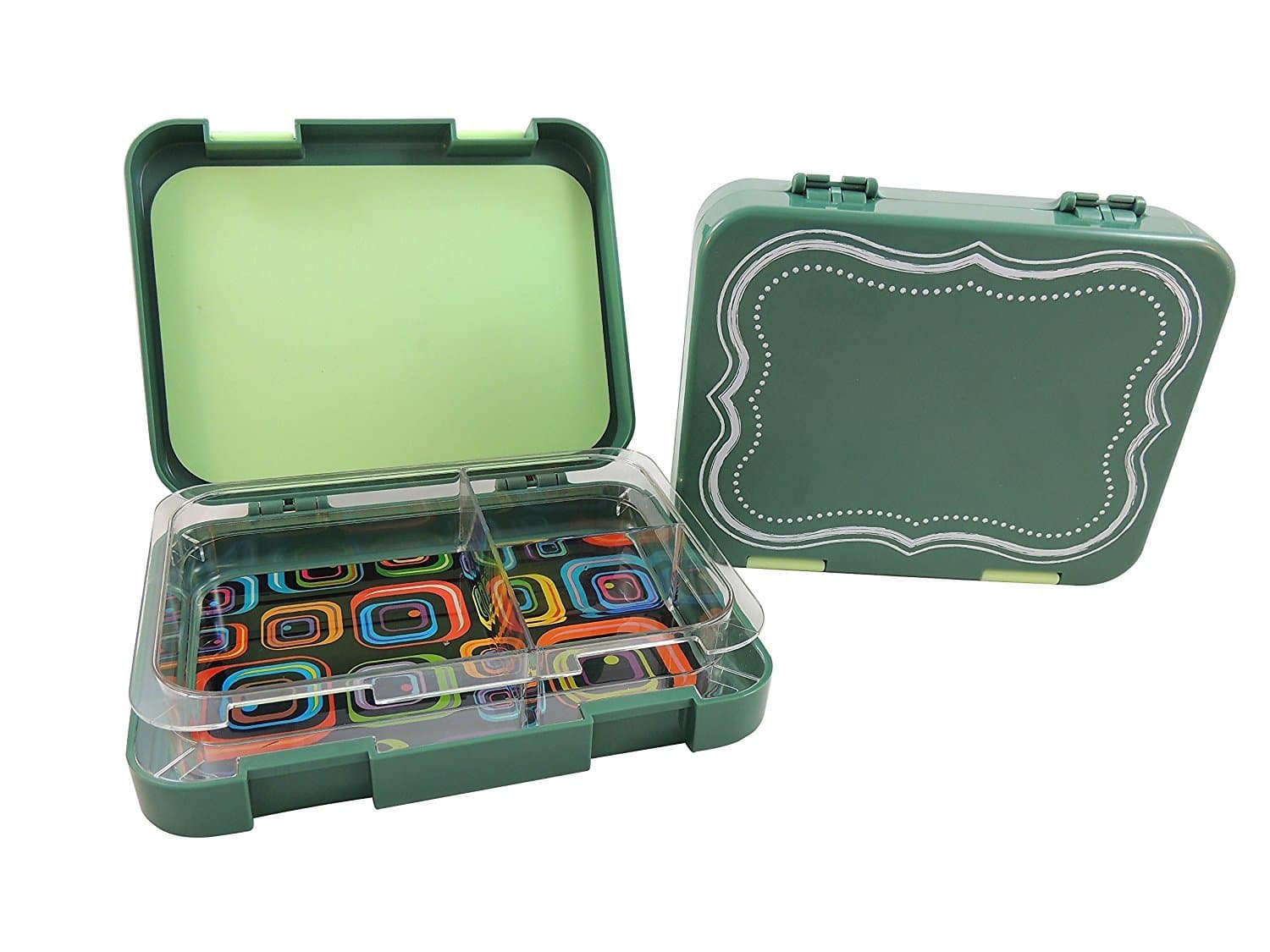 Quick Gourmet Chalkboard Lunch Box with 3 Compartments | Bento Box for Kids & Adults | Portion Control | Eco Friendly | Leakproof